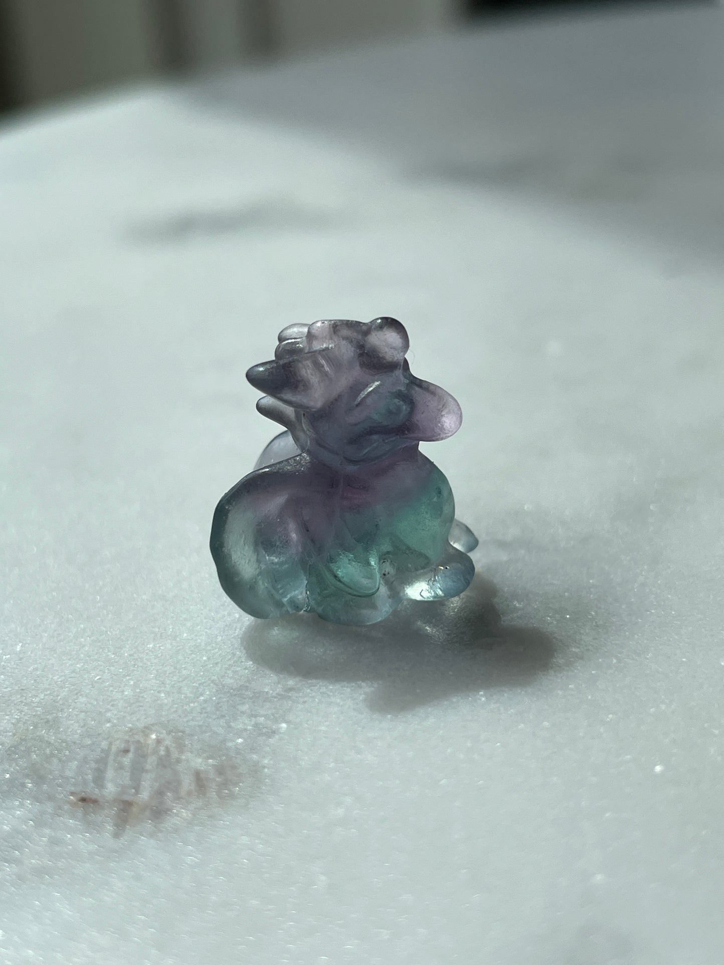 One (1) Mini Fluorite Crystal Carving | Baby Dragon