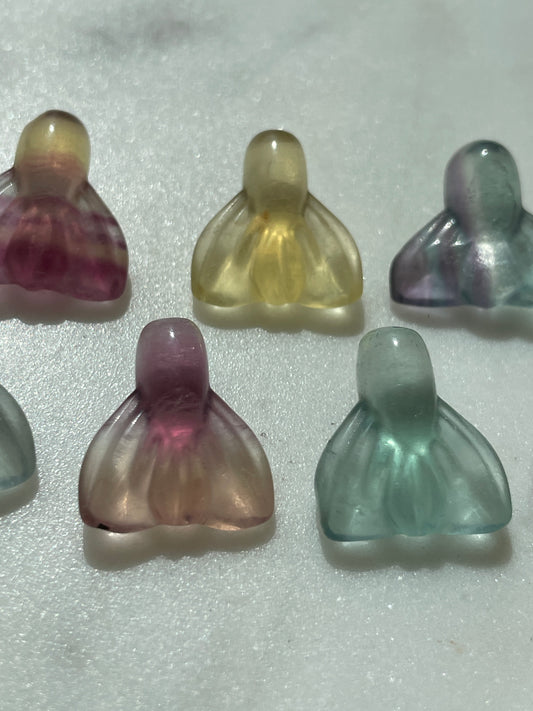 One (1) Mini Fluorite Crystal Carving | Mermaid Tail | Intuitively Chosen