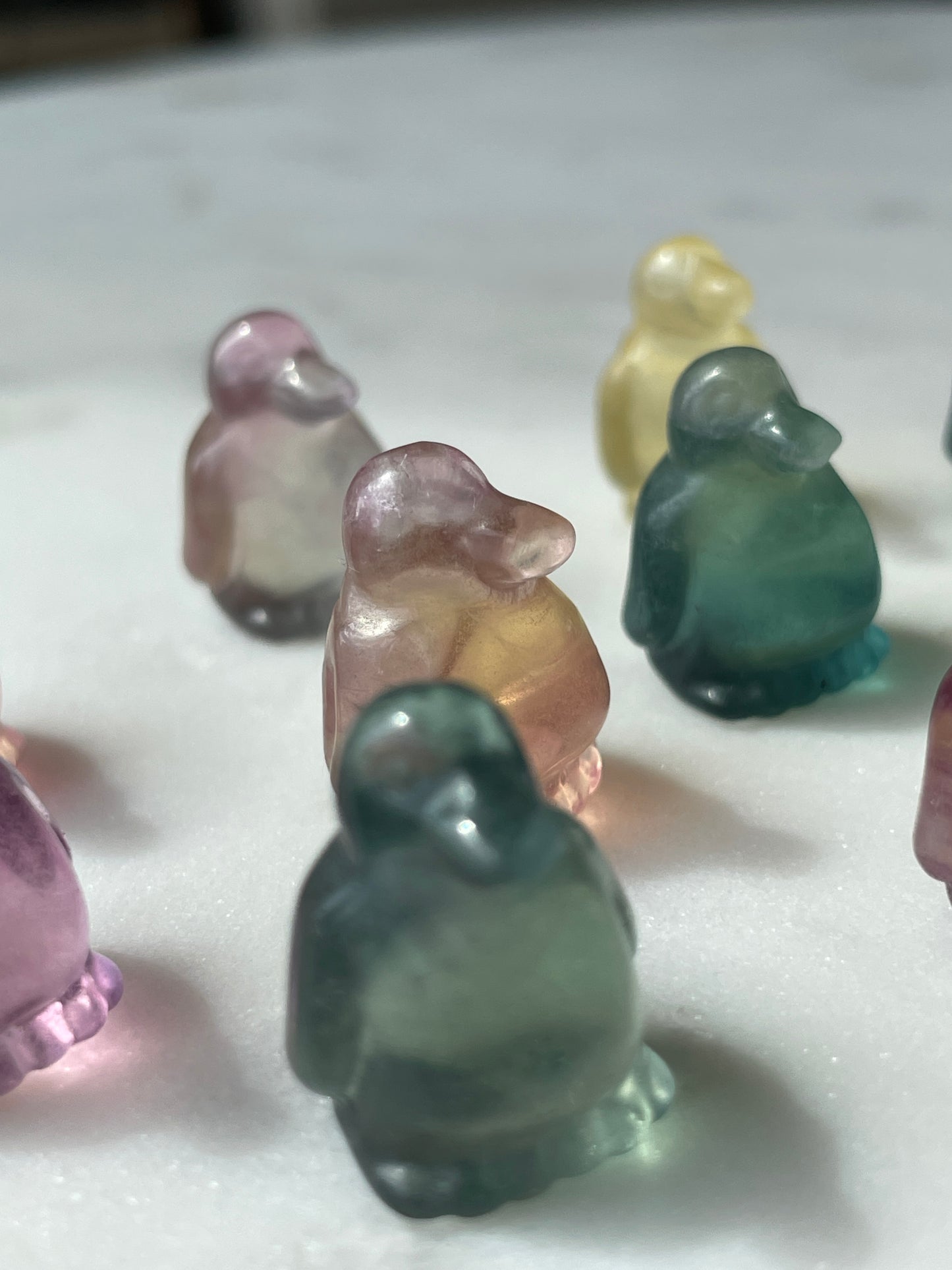 One (1) Mini Fluorite Crystal Carving | Penguin | Intuitively Chosen