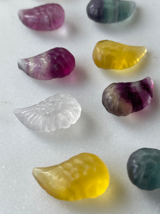 One (1) Mini Fluorite Crystal Carving | Bird’s Wing | Intuitively Chosen