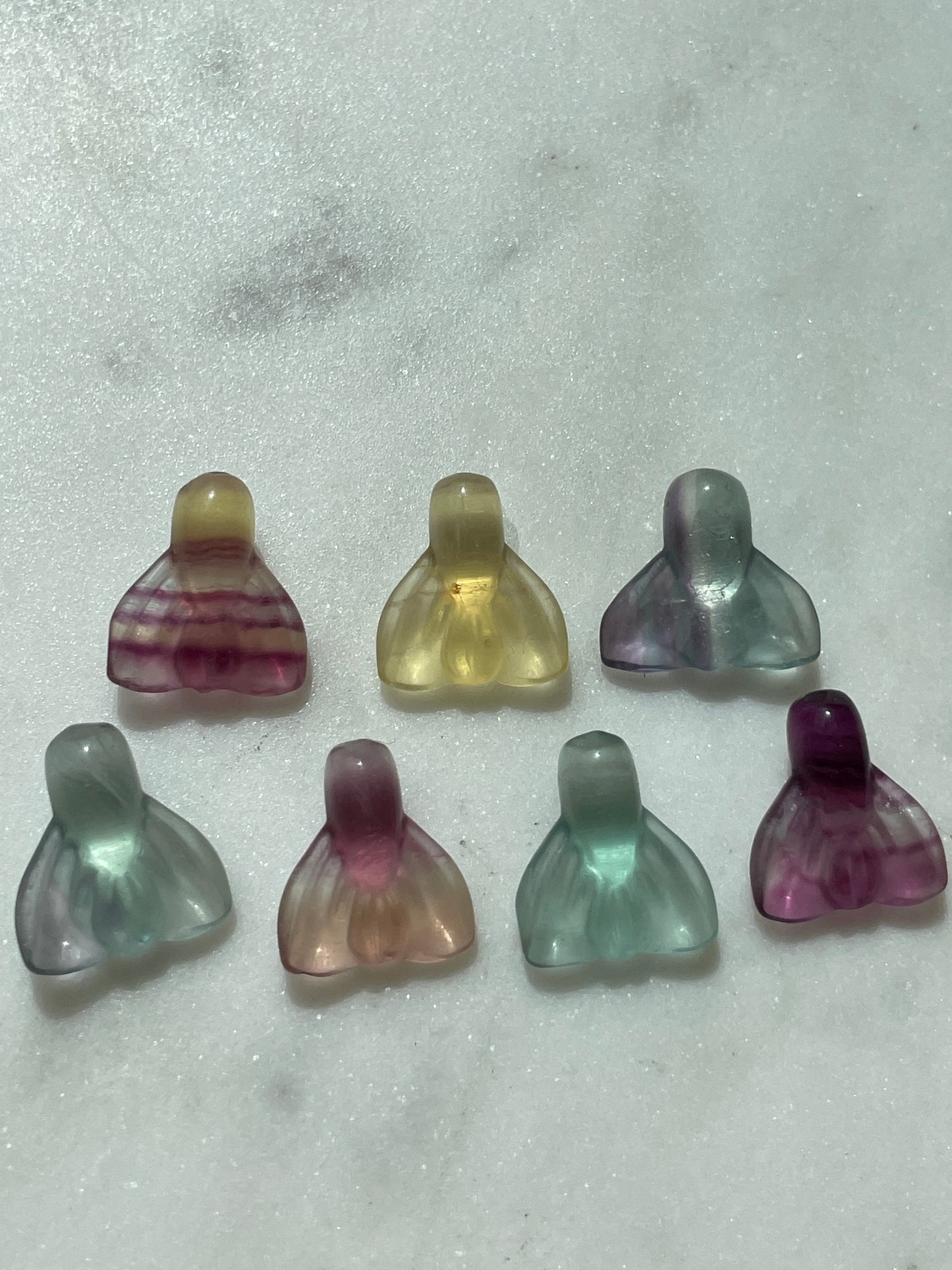 One (1) Mini Fluorite Crystal Carving | Mermaid Tail | Intuitively Chosen