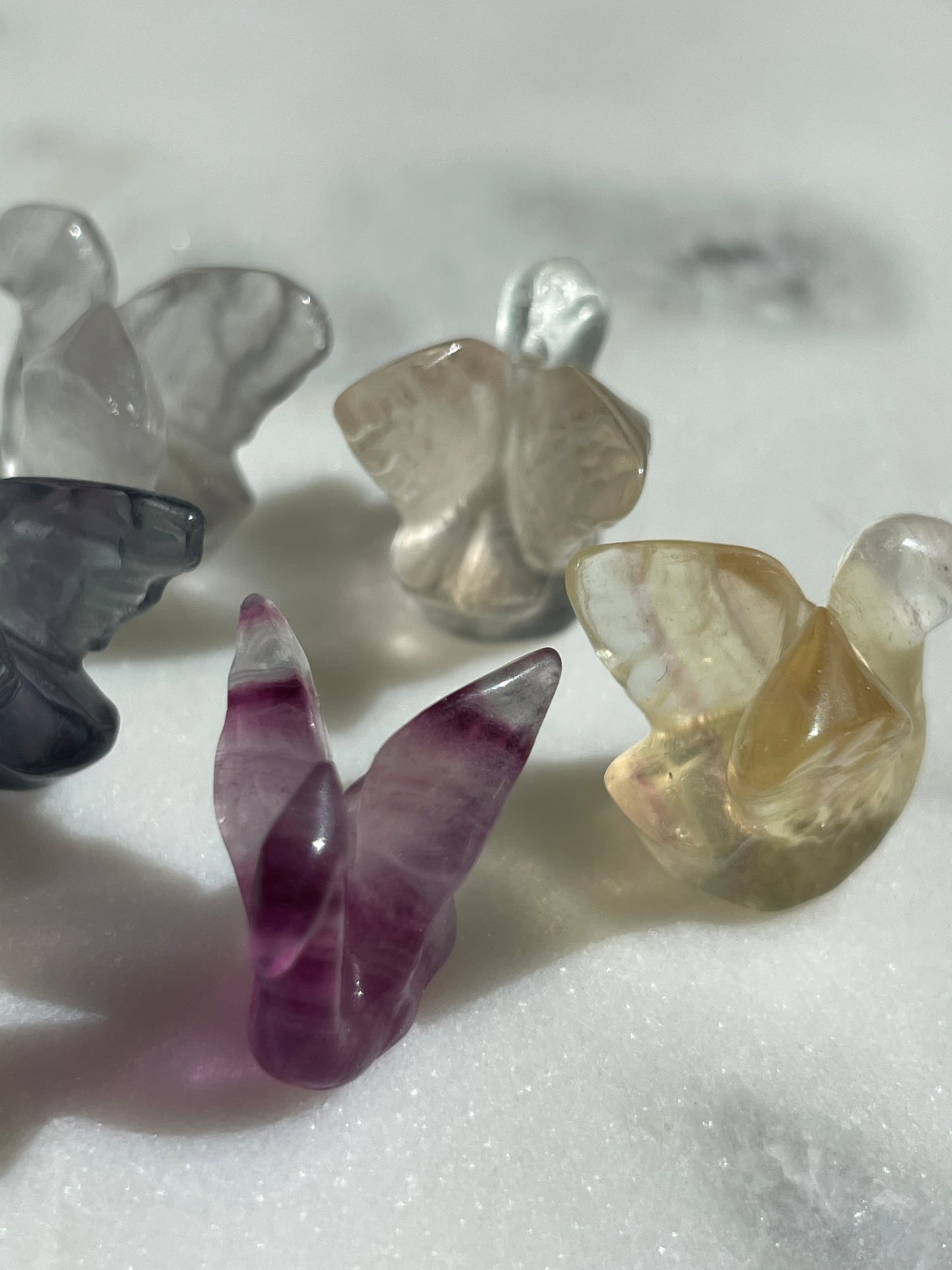 One (1) Mini Fluorite Crystal Carving | Swan | Intuitively Chosen