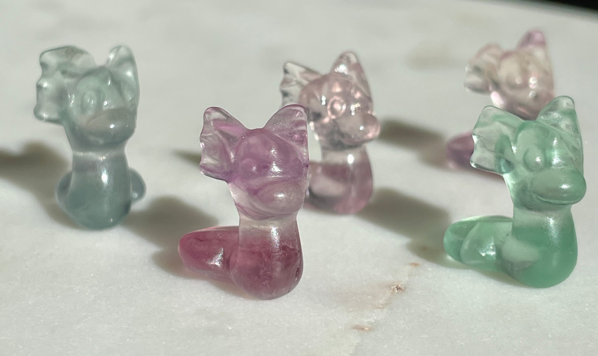 Pokémon figurine Dratini carving fluorite tiny crystal Dratini fluorite display collectible pokemon natural crystal rainbow fluorite multicolor Pokemon decor dratini stocking stuffer pokemon gift