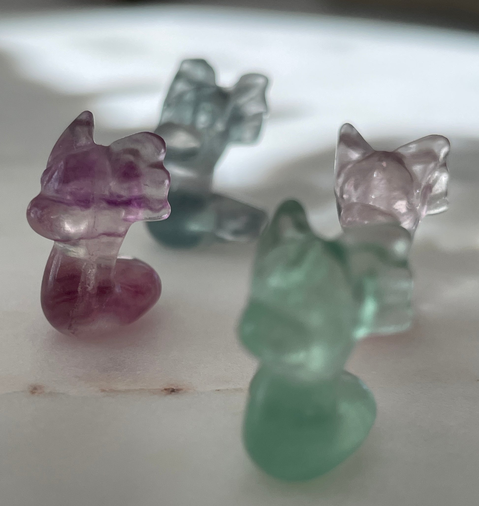 Pokémon figurine Dratini carving fluorite tiny crystal Dratini fluorite display collectible pokemon natural crystal rainbow fluorite multicolor Pokemon decor dratini stocking stuffer pokemon gift