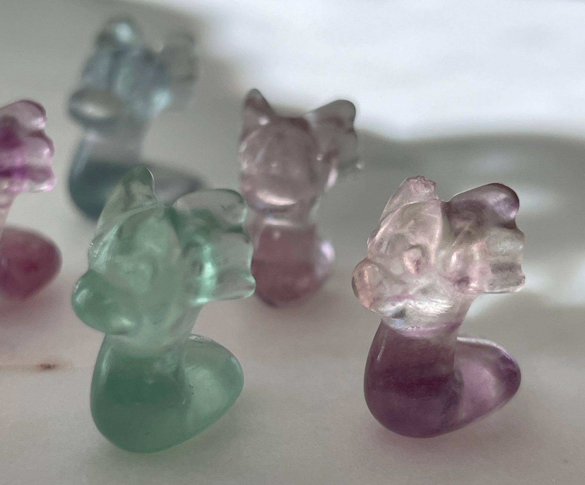 Pokémon figurine Dratini carving fluorite tiny crystal Dratini fluorite display collectible pokemon natural crystal rainbow fluorite multicolor Pokemon decor dratini stocking stuffer pokemon gift