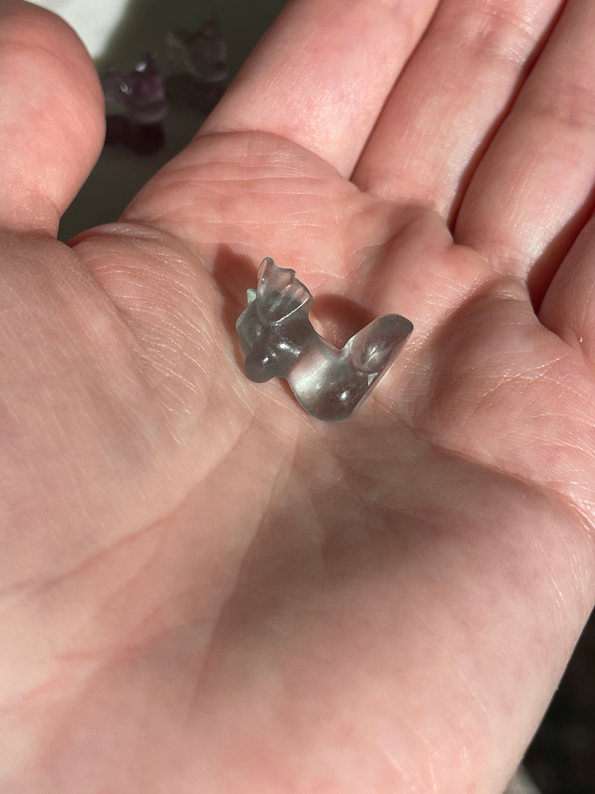 Pokémon figurine Dratini carving fluorite tiny crystal Dratini fluorite display collectible pokemon natural crystal rainbow fluorite multicolor Pokemon decor dratini stocking stuffer pokemon gift