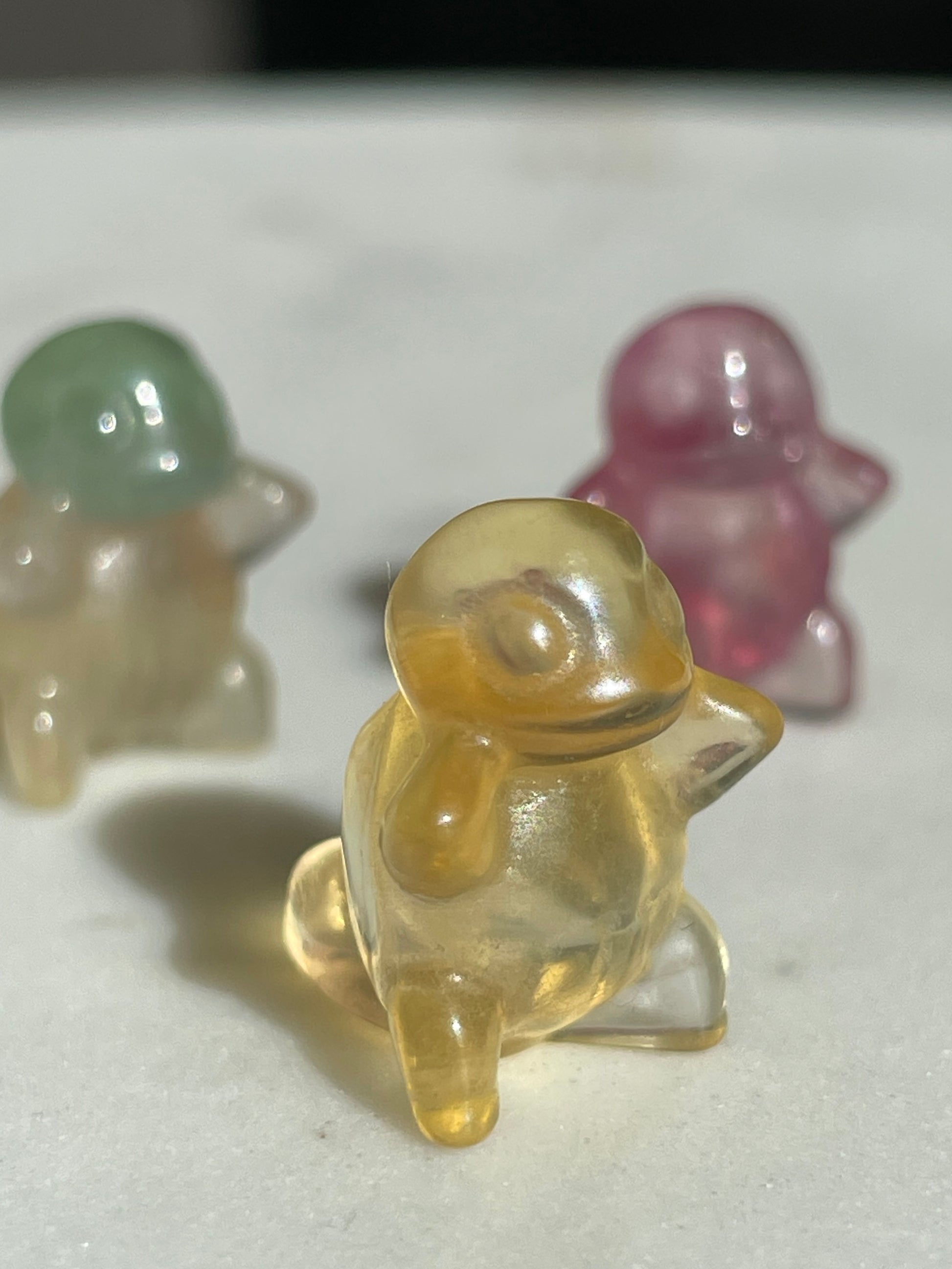 Pokémon figurine Squirtle carving fluorite tiny crystal squirtle fluorite display collectible pokemon natural crystal rainbow fluorite multicolor Pokemon decor squirtle stocking stuffer pokemon gift