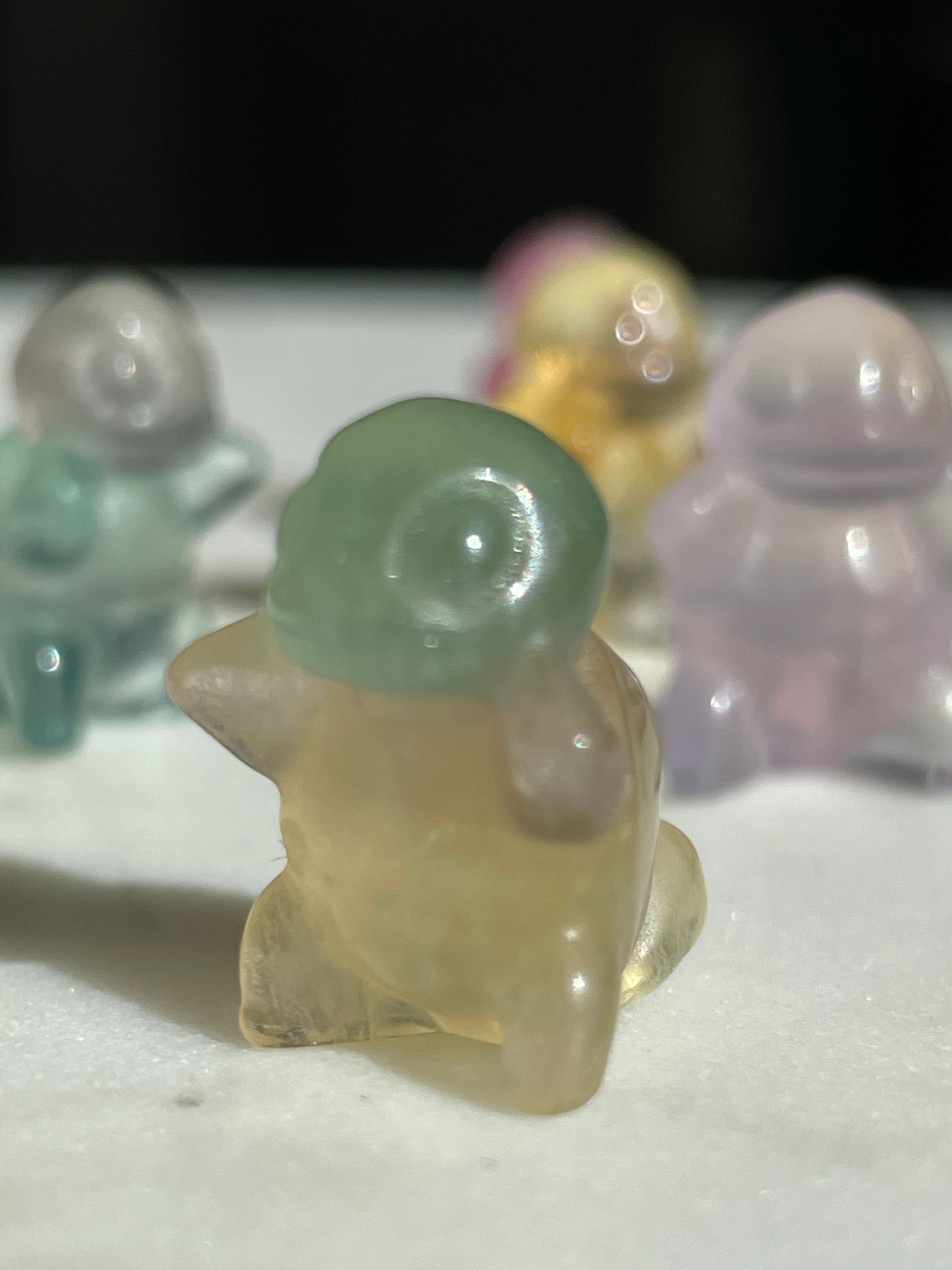 Pokémon figurine Squirtle carving fluorite tiny crystal squirtle fluorite display collectible pokemon natural crystal rainbow fluorite multicolor Pokemon decor squirtle stocking stuffer pokemon gift