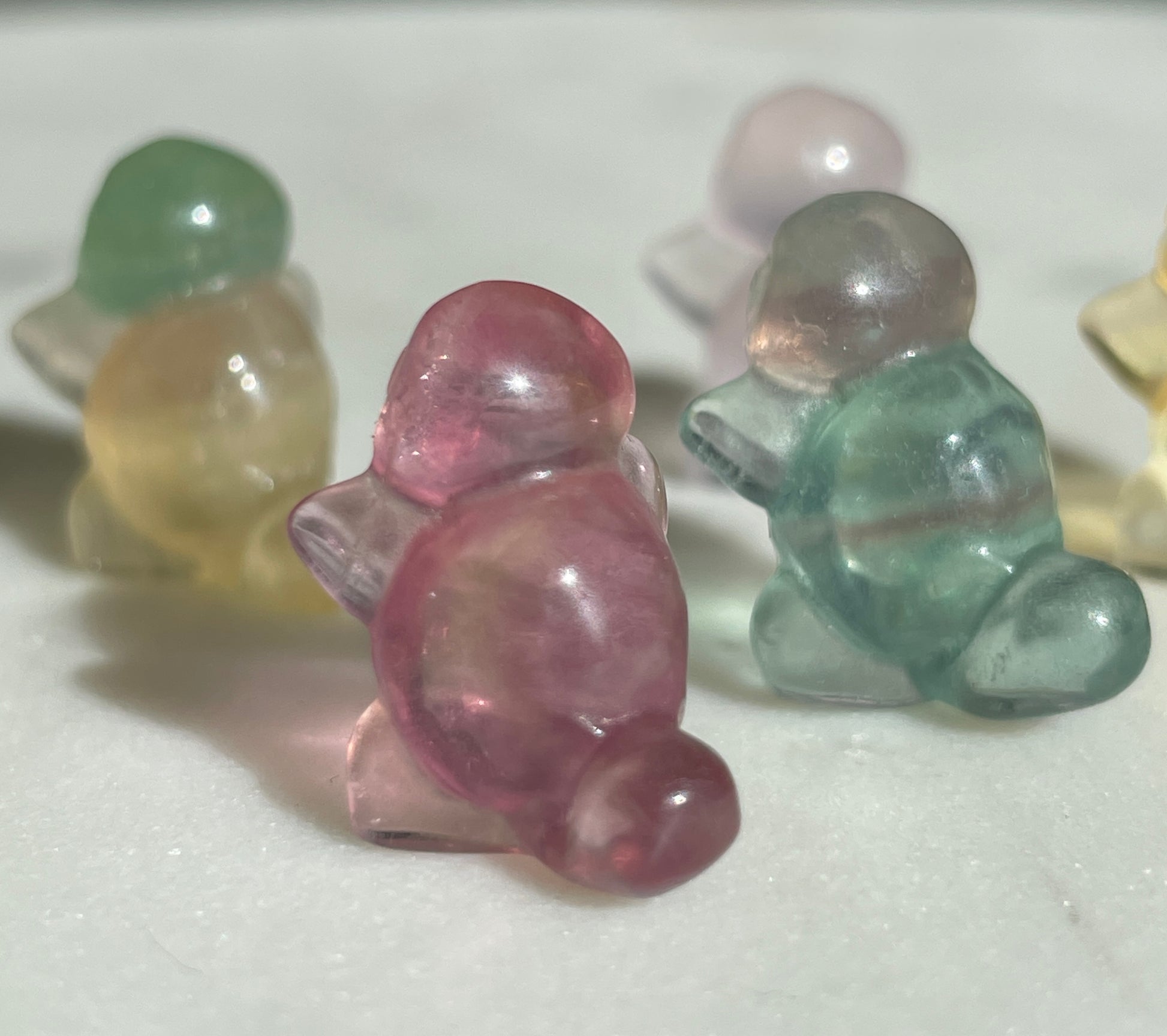 Pokémon figurine Squirtle carving fluorite tiny crystal squirtle fluorite display collectible pokemon natural crystal rainbow fluorite multicolor Pokemon decor squirtle stocking stuffer pokemon gift