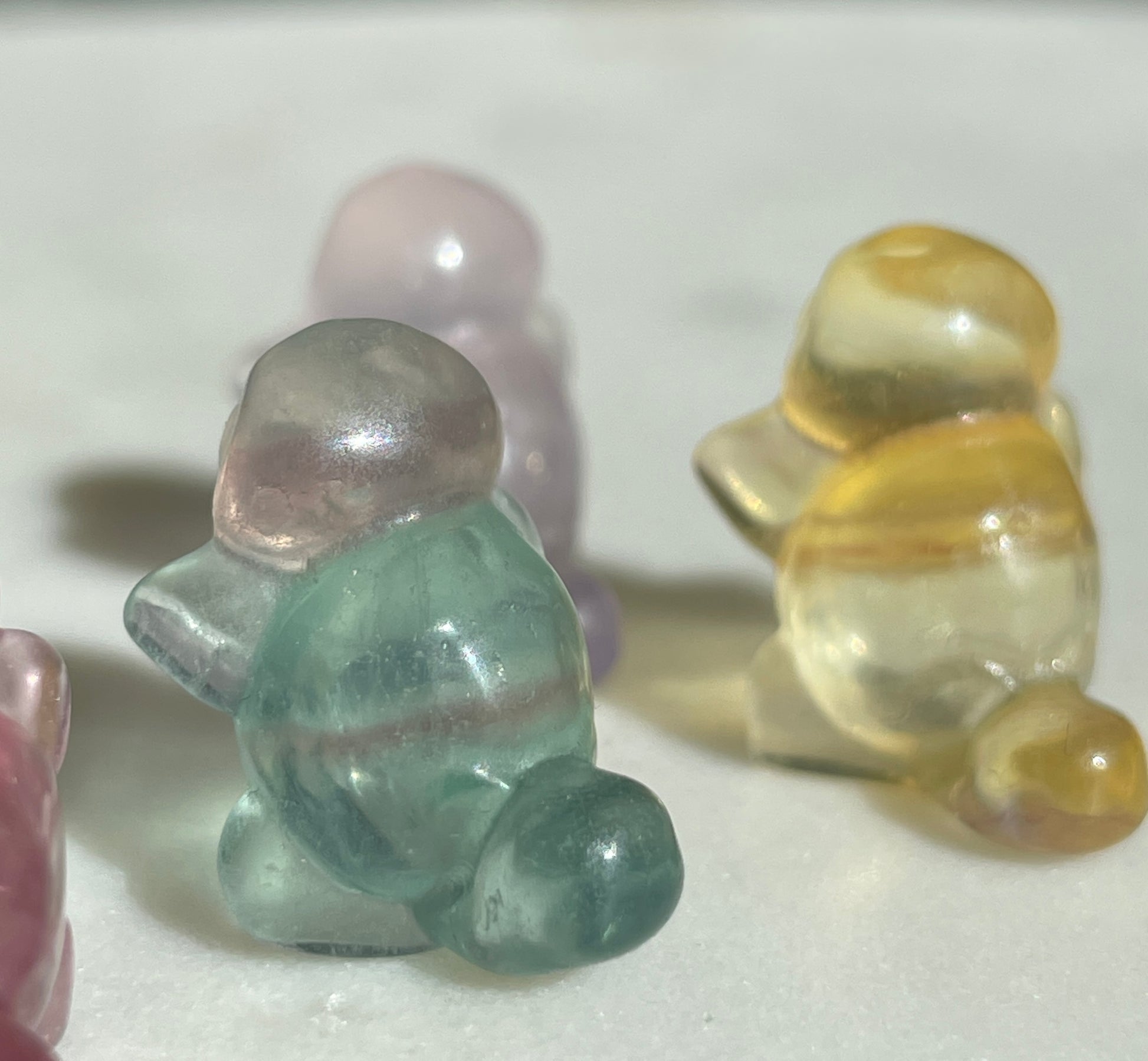 Pokémon figurine Squirtle carving fluorite tiny crystal squirtle fluorite display collectible pokemon natural crystal rainbow fluorite multicolor Pokemon decor squirtle stocking stuffer pokemon gift