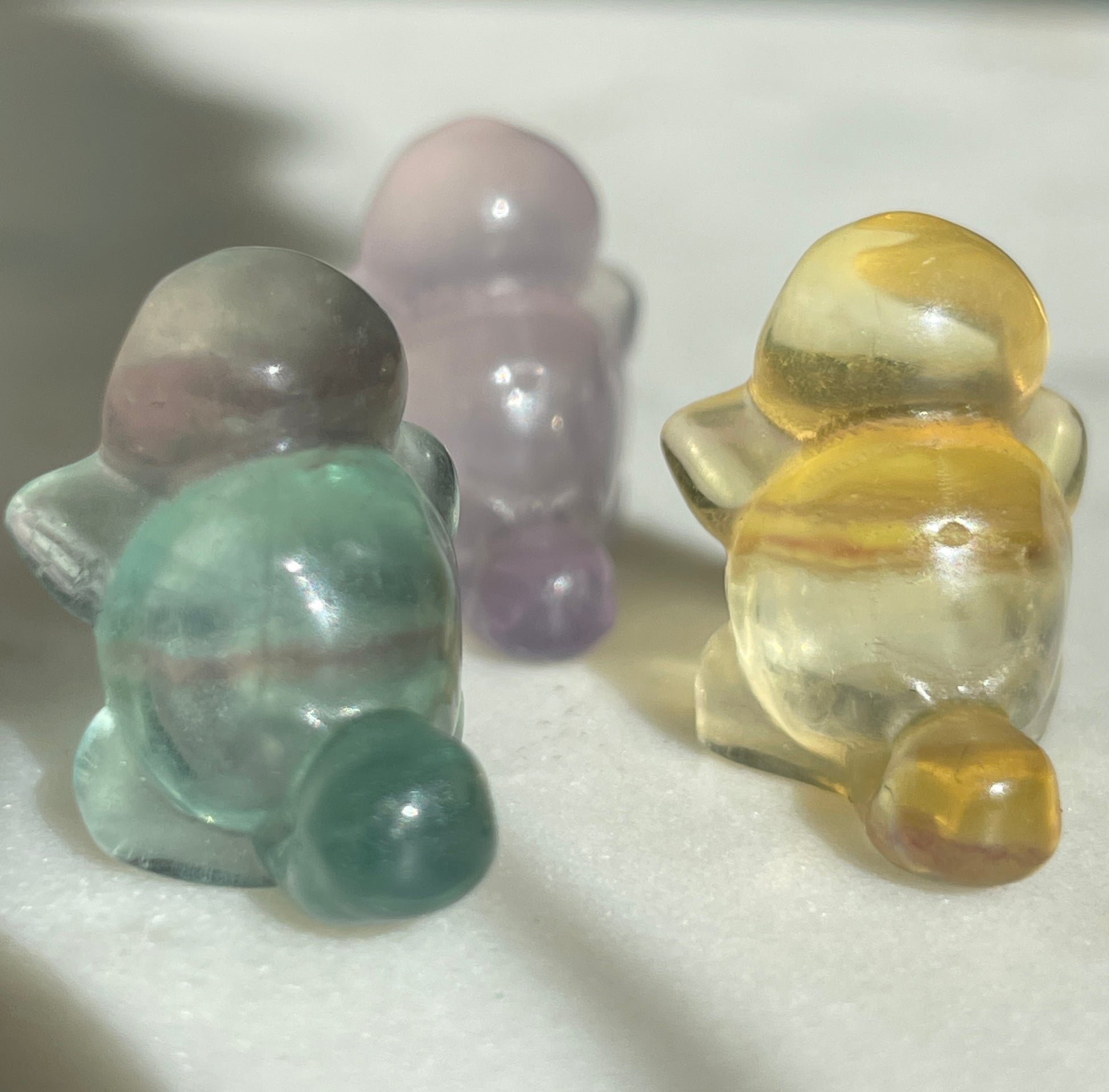 Pokémon figurine Squirtle carving fluorite tiny crystal squirtle fluorite display collectible pokemon natural crystal rainbow fluorite multicolor Pokemon decor squirtle stocking stuffer pokemon gift