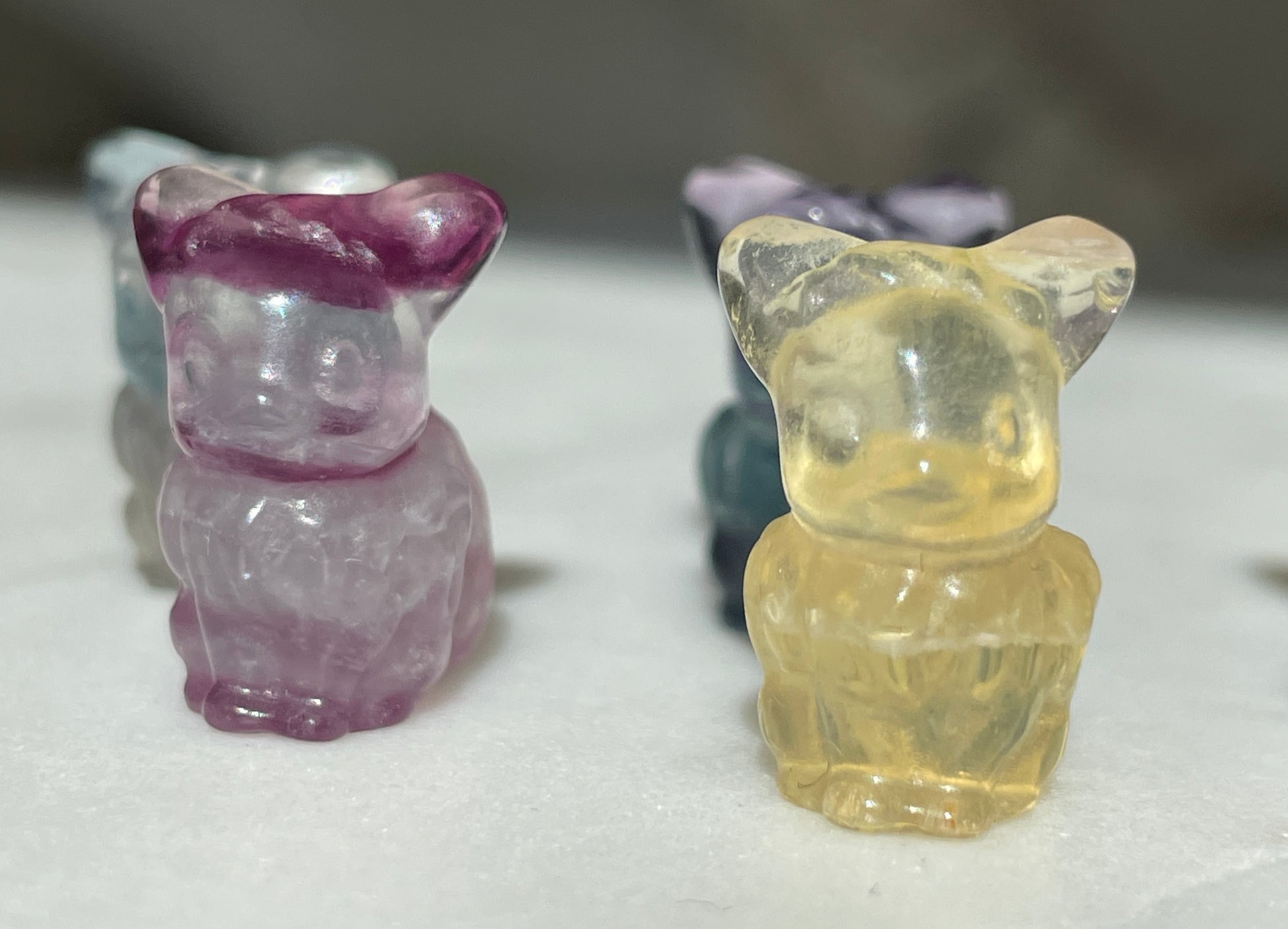 Pokémon figurine Evee carving fluorite tiny crystal evee fluorite display collectible pokemon natural crystal rainbow fluorite multicolor Pokemon decor evee stocking stuffer pokemon gift