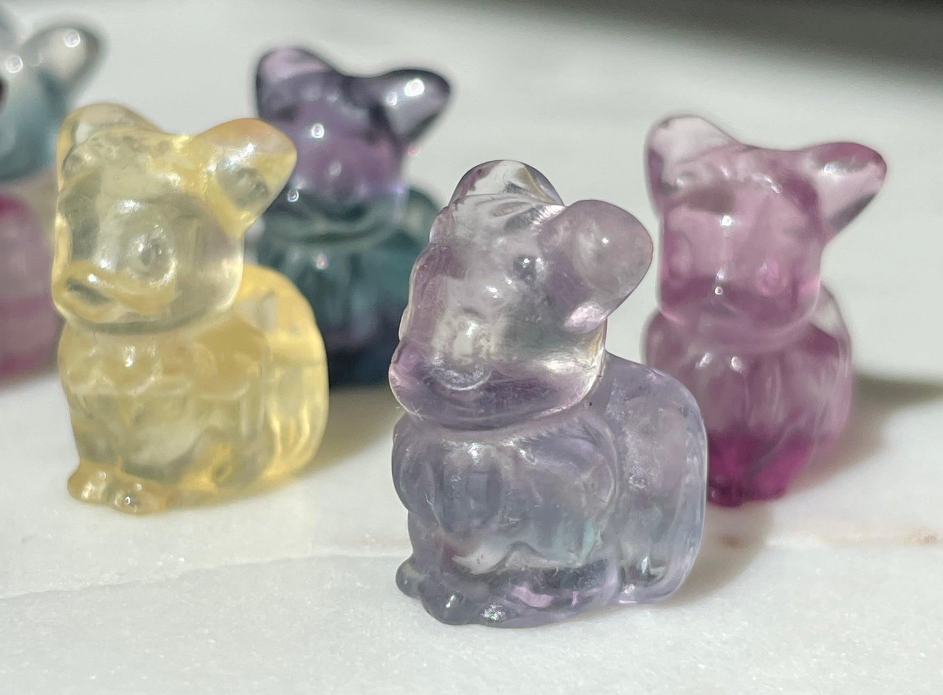 Pokémon figurine Evee carving fluorite tiny crystal evee fluorite display collectible pokemon natural crystal rainbow fluorite multicolor Pokemon decor evee stocking stuffer pokemon gift