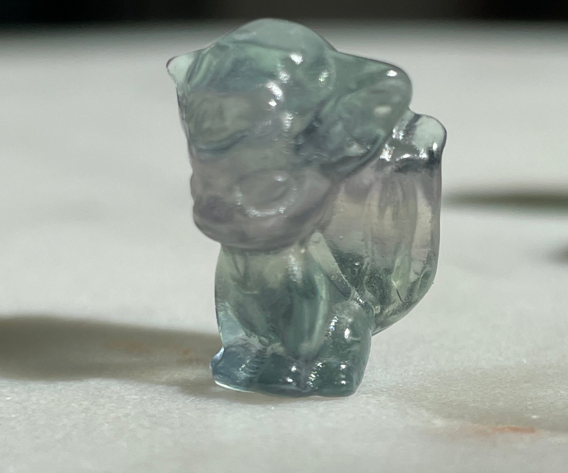 Pokémon figurine Vulpix carving fluorite tiny crystal Vulpix fluorite display collectible pokemon natural crystal rainbow fluorite multicolor Pokemon decor Vulpix stocking stuffer pokemon gift