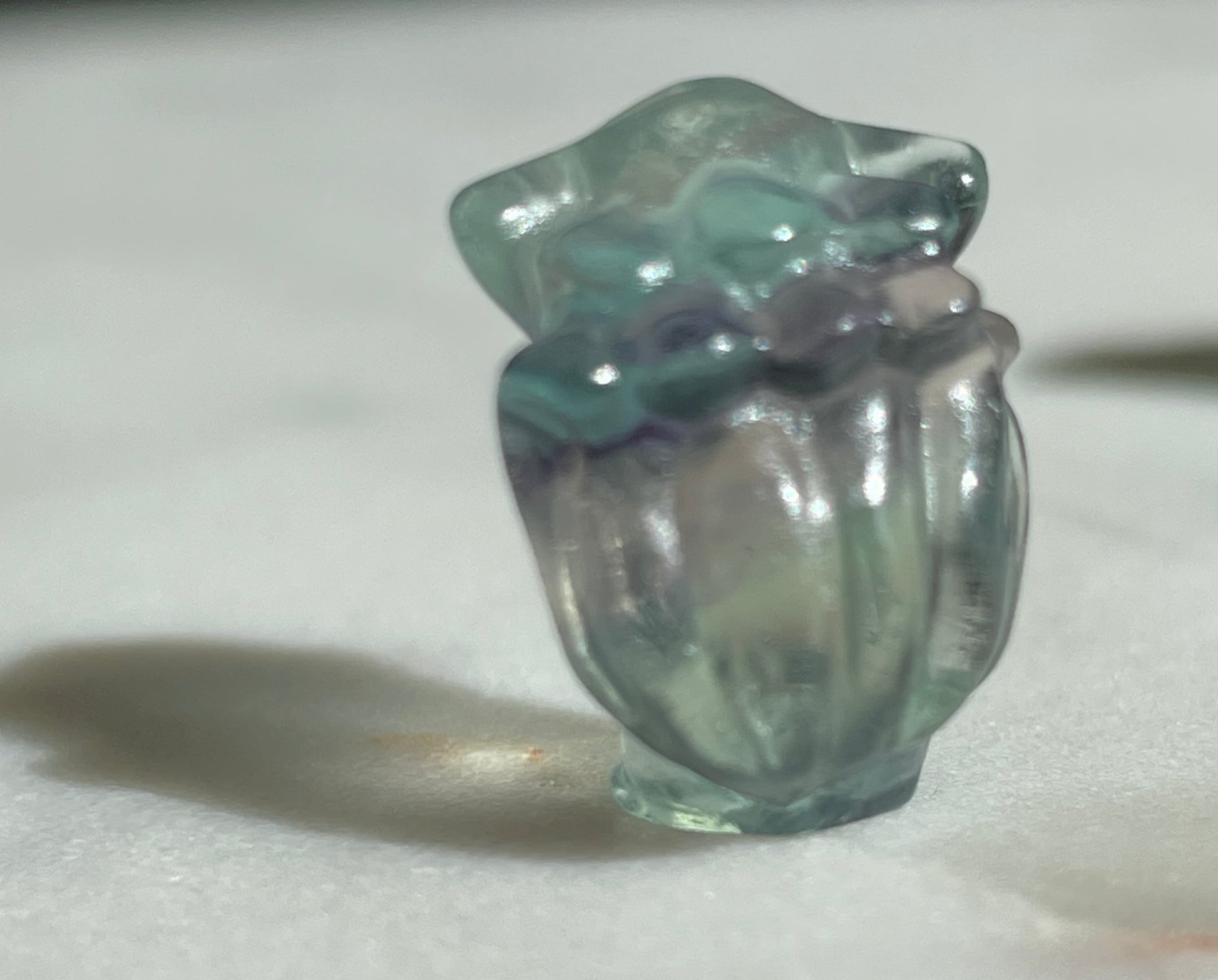 Pokémon figurine Vulpix carving fluorite tiny crystal Vulpix fluorite display collectible pokemon natural crystal rainbow fluorite multicolor Pokemon decor Vulpix stocking stuffer pokemon gift