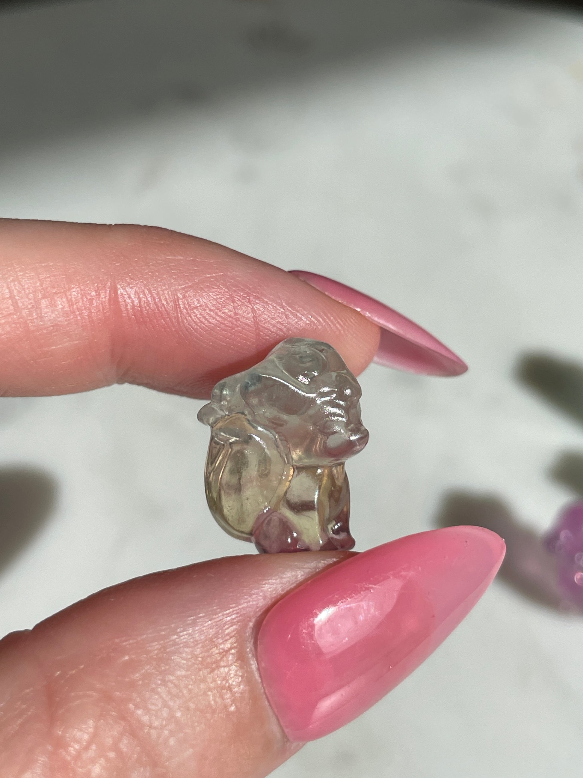 Pokémon figurine Vulpix carving fluorite tiny crystal Vulpix fluorite display collectible pokemon natural crystal rainbow fluorite multicolor Pokemon decor Vulpix stocking stuffer pokemon gift