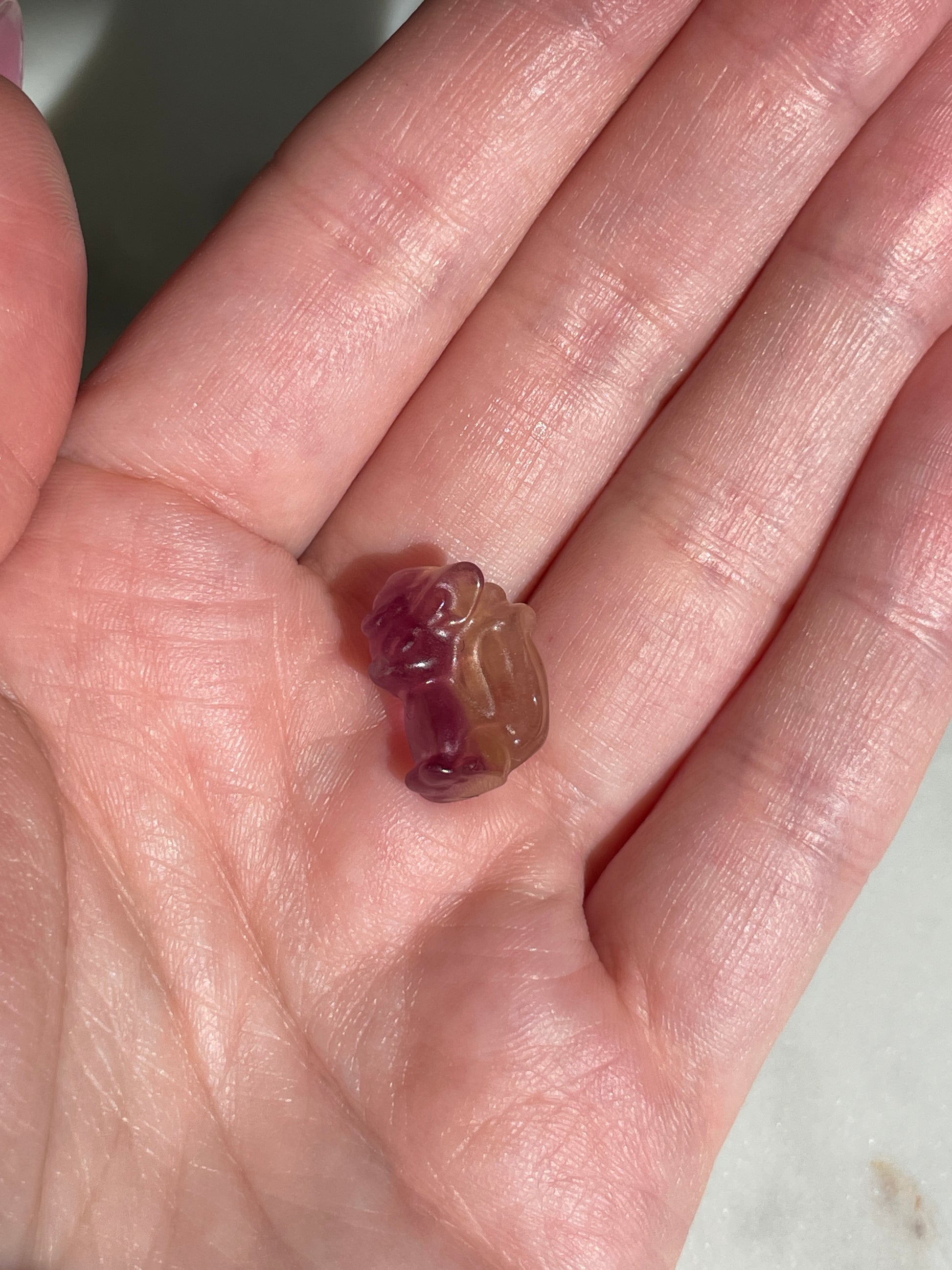 Pokémon figurine Vulpix carving fluorite tiny crystal Vulpix fluorite display collectible pokemon natural crystal rainbow fluorite multicolor Pokemon decor Vulpix stocking stuffer pokemon gift