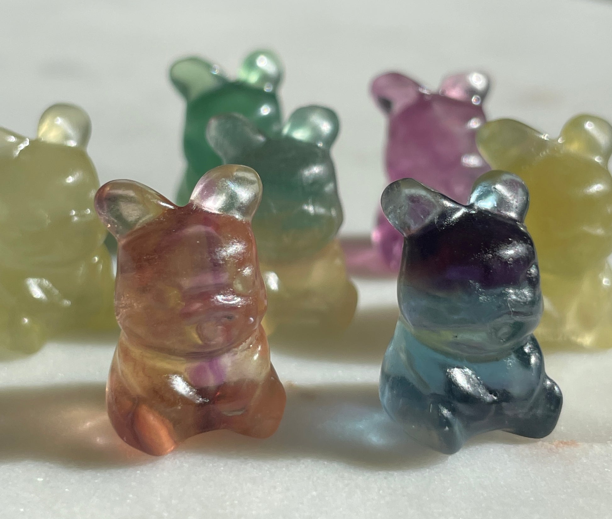 Pokémon figurine pikachu carving fluorite tiny crystal pikachu fluorite display collectible pokemon natural crystal rainbow fluorite multicolor Pokemon decor pikachu stocking stuffer pokemon gift