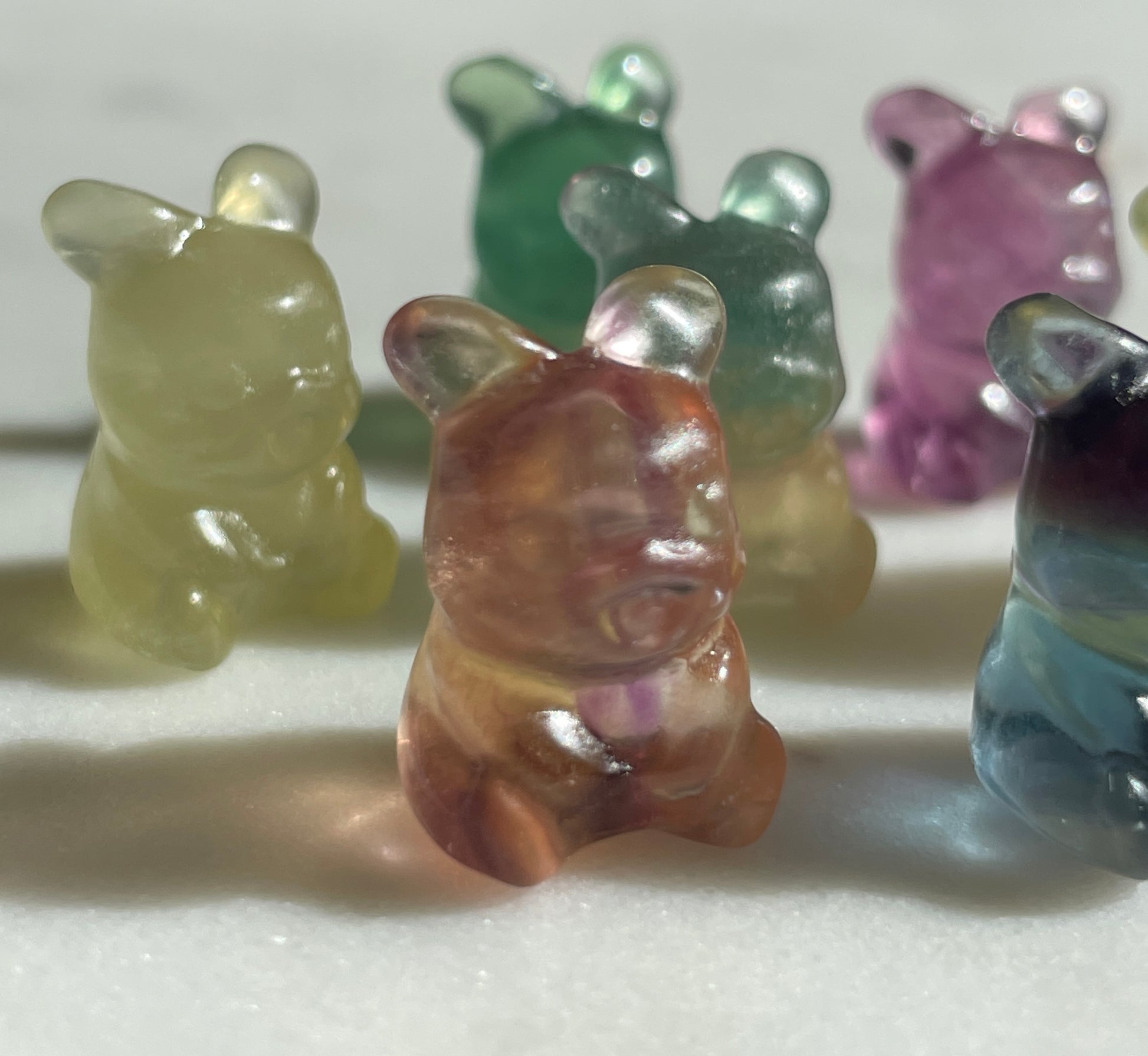 Pokémon figurine pikachu carving fluorite tiny crystal pikachu fluorite display collectible pokemon natural crystal rainbow fluorite multicolor Pokemon decor pikachu stocking stuffer pokemon gift