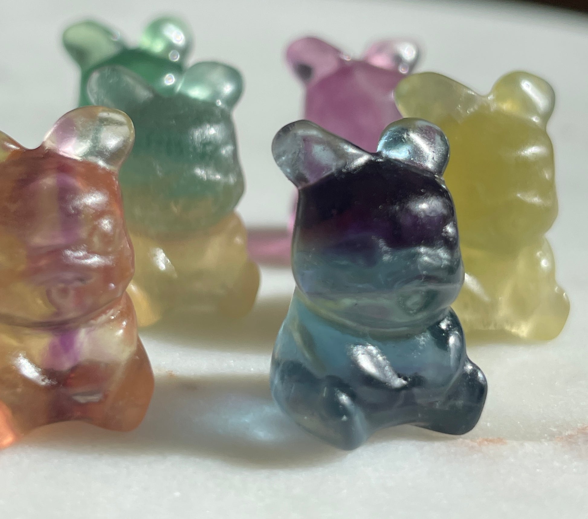 Pokémon figurine pikachu carving fluorite tiny crystal pikachu fluorite display collectible pokemon natural crystal rainbow fluorite multicolor Pokemon decor pikachu stocking stuffer pokemon gift
