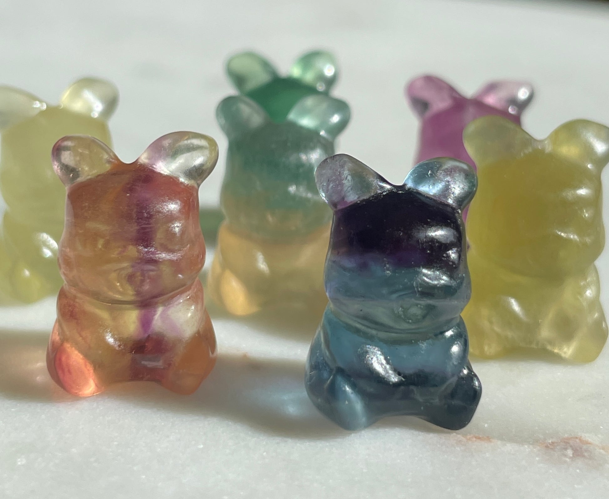 Pokémon figurine pikachu carving fluorite tiny crystal pikachu fluorite display collectible pokemon natural crystal rainbow fluorite multicolor Pokemon decor pikachu stocking stuffer pokemon gift
