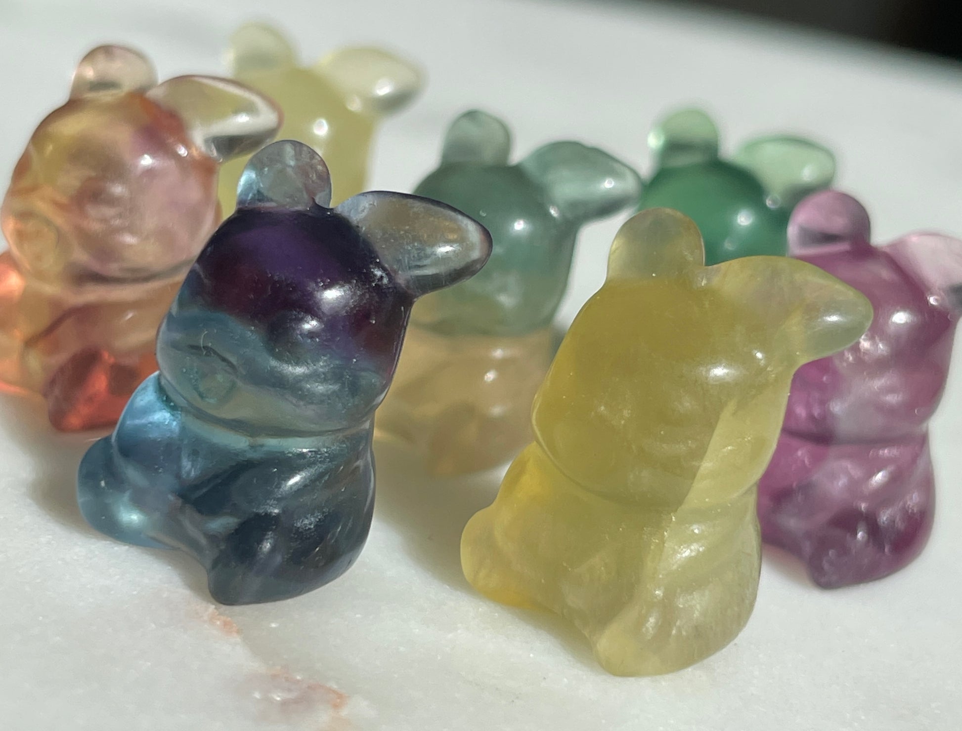 Pokémon figurine pikachu carving fluorite tiny crystal pikachu fluorite display collectible pokemon natural crystal rainbow fluorite multicolor Pokemon decor pikachu stocking stuffer colorful pokemon gift