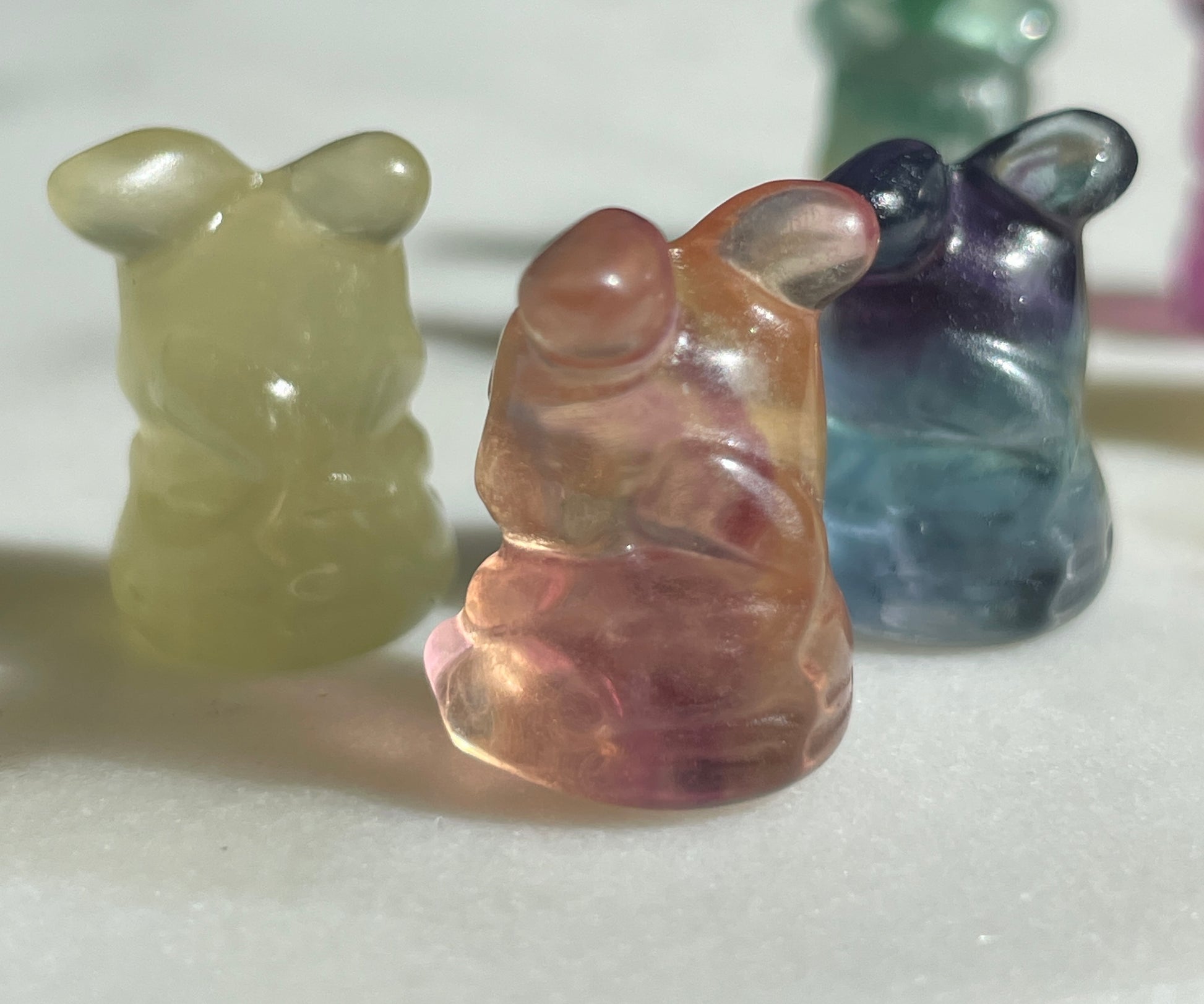 Pokémon figurine pikachu carving fluorite tiny crystal pikachu fluorite display collectible pokemon natural crystal rainbow fluorite multicolor Pokemon decor pikachu stocking stuffer pokemon gift