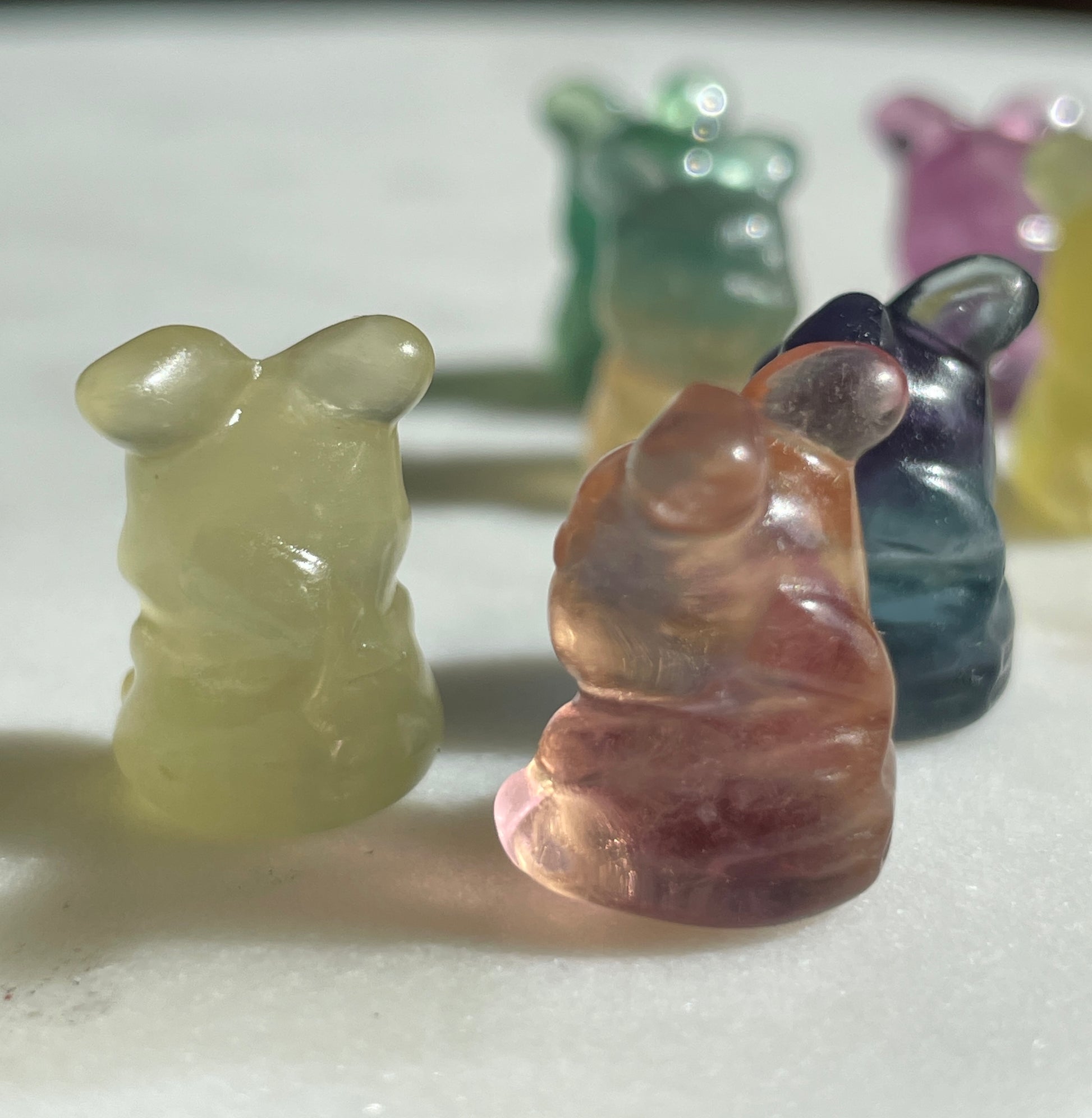 Pokémon figurine pikachu carving fluorite tiny crystal pikachu fluorite display collectible pokemon natural crystal rainbow fluorite multicolor Pokemon decor pikachu stocking stuffer pokemon gift