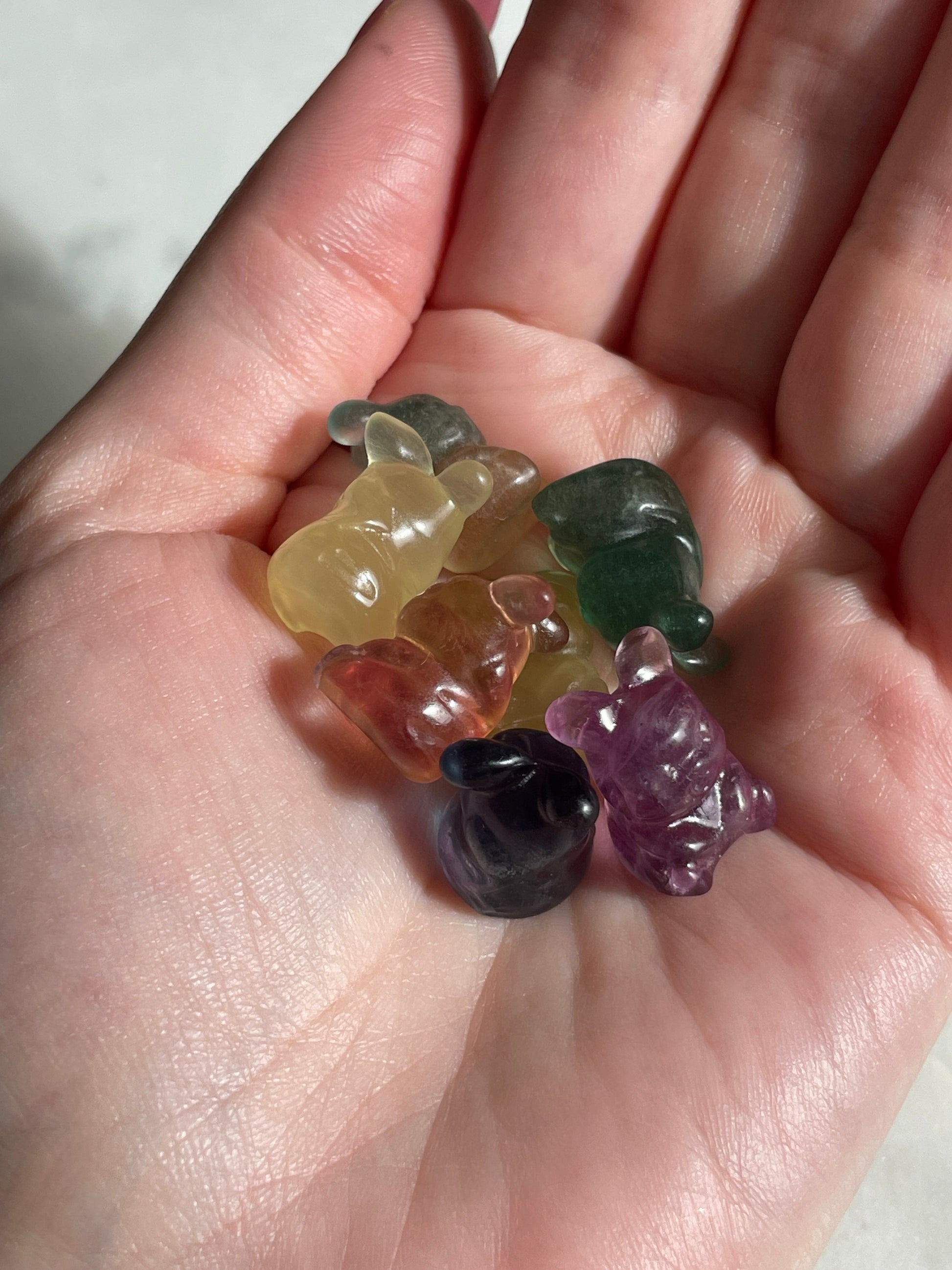 Pokémon figurine pikachu carving fluorite tiny crystal pikachu fluorite display collectible pokemon natural crystal rainbow fluorite multicolor Pokemon decor pikachu stocking stuffer pokemon gift