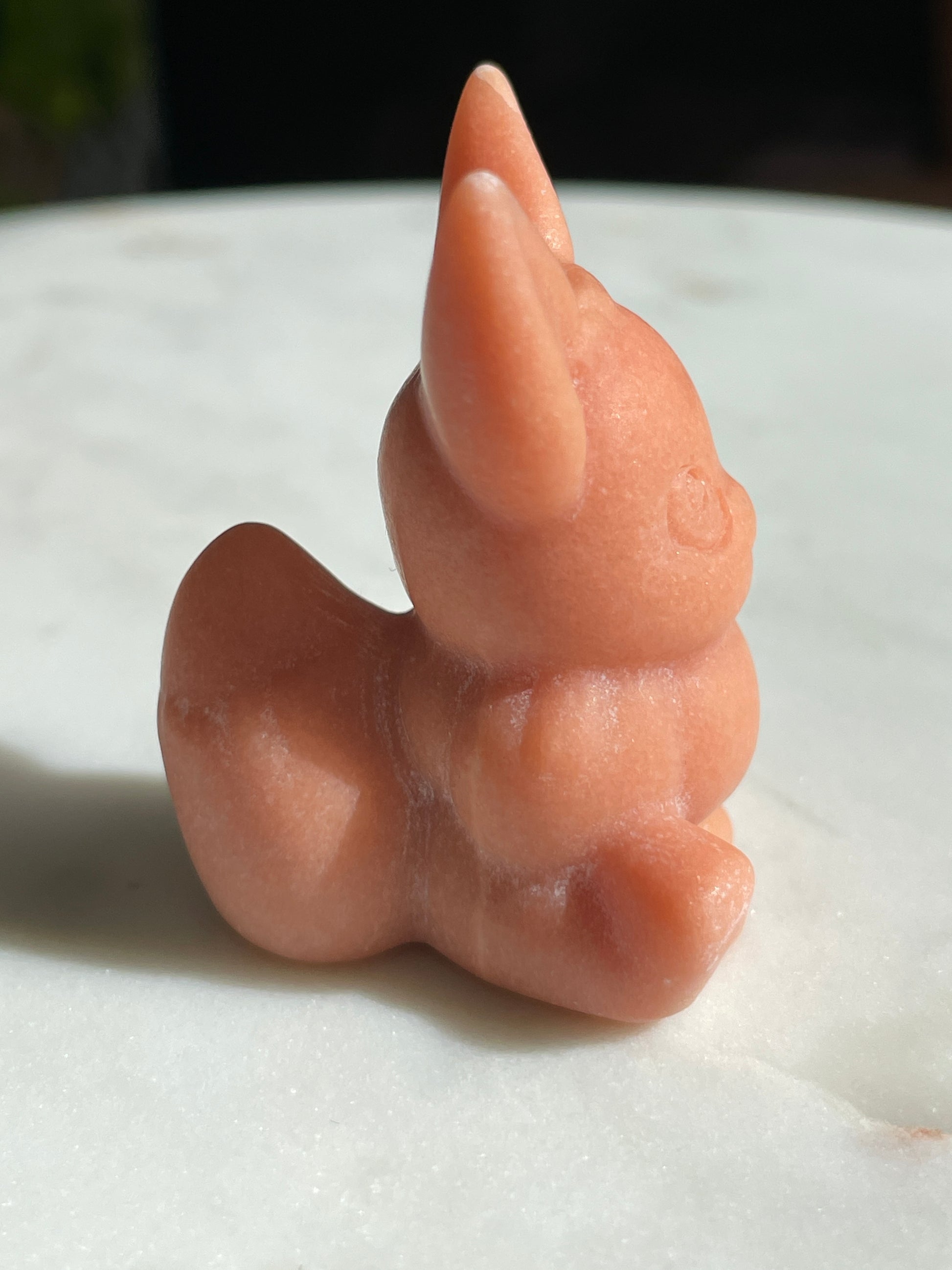 Pokémon figurine Evee carving jade crystal Evee orange jade display collectible pokemon natural crystal orange jade Pokemon decor Evee stocking stuffer pokemon gift