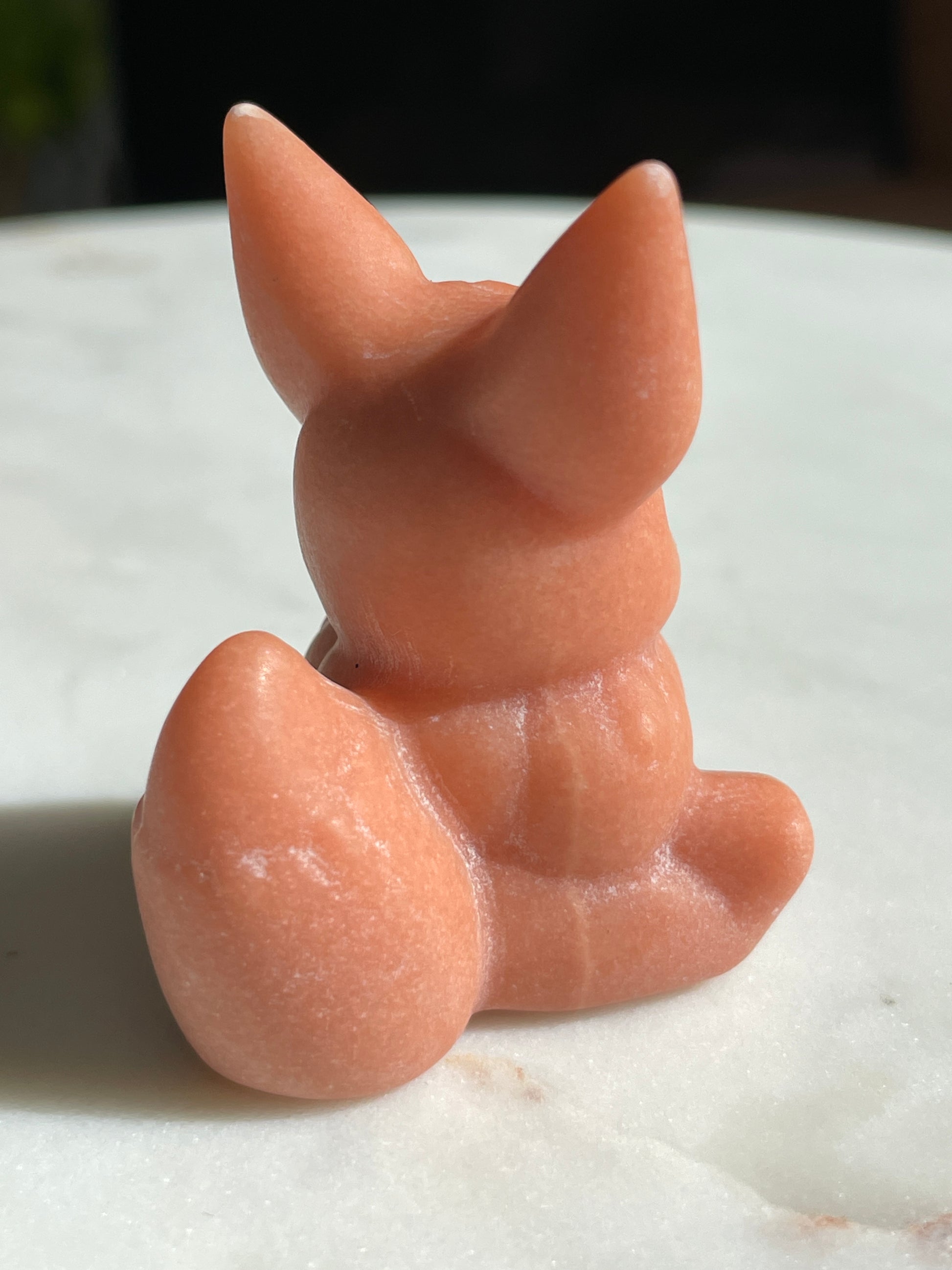 Pokémon figurine Evee carving jade crystal Evee orange jade display collectible pokemon natural crystal orange jade Pokemon decor Evee stocking stuffer pokemon gift