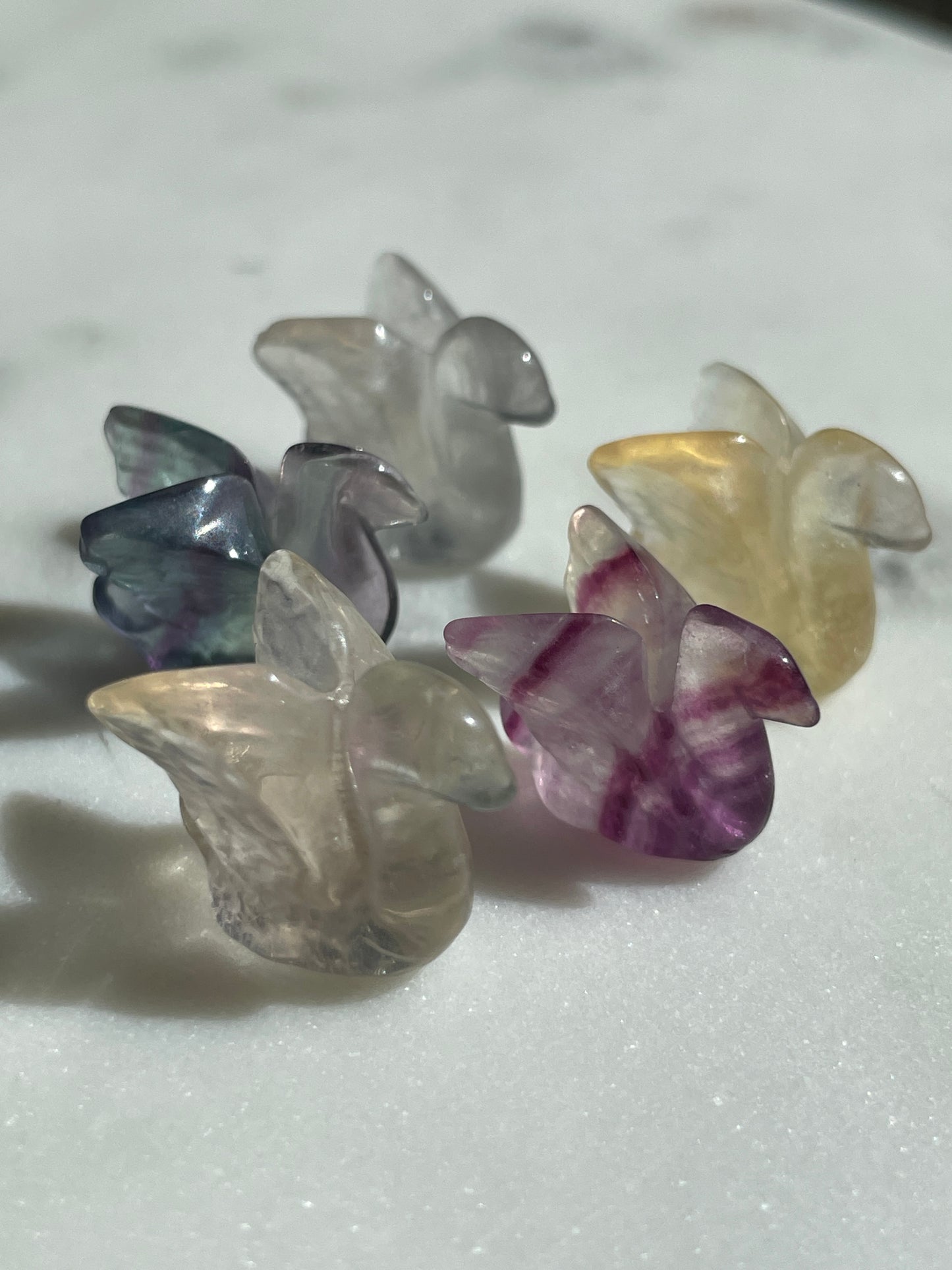 One (1) Mini Fluorite Crystal Carving | Swan | Intuitively Chosen