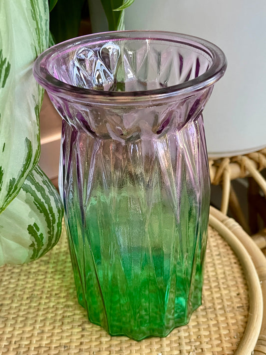 Colorful Glass Vase Purple Green Teal Vase