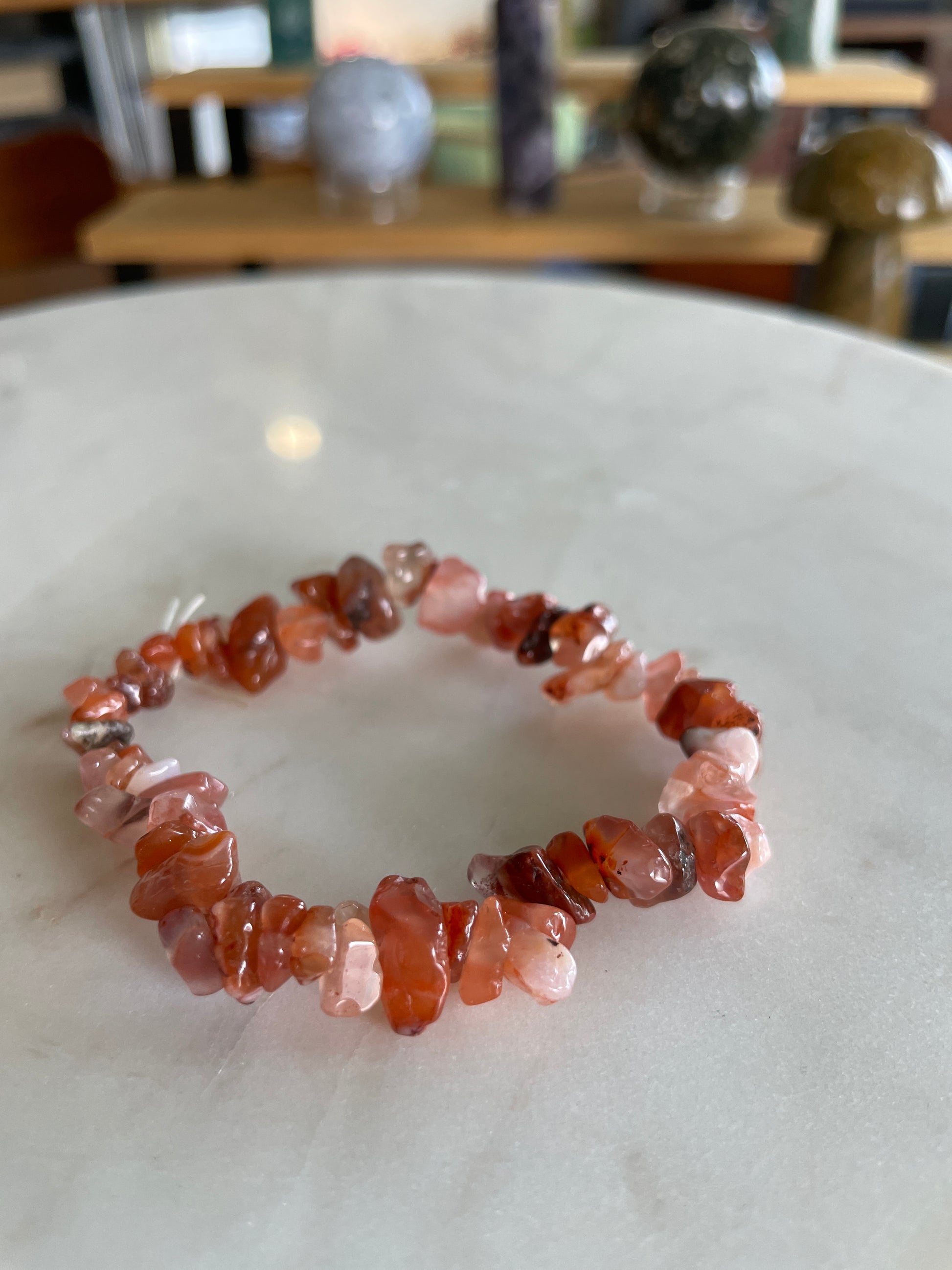 crystal chip bracelet jewelry gift red carnelian
