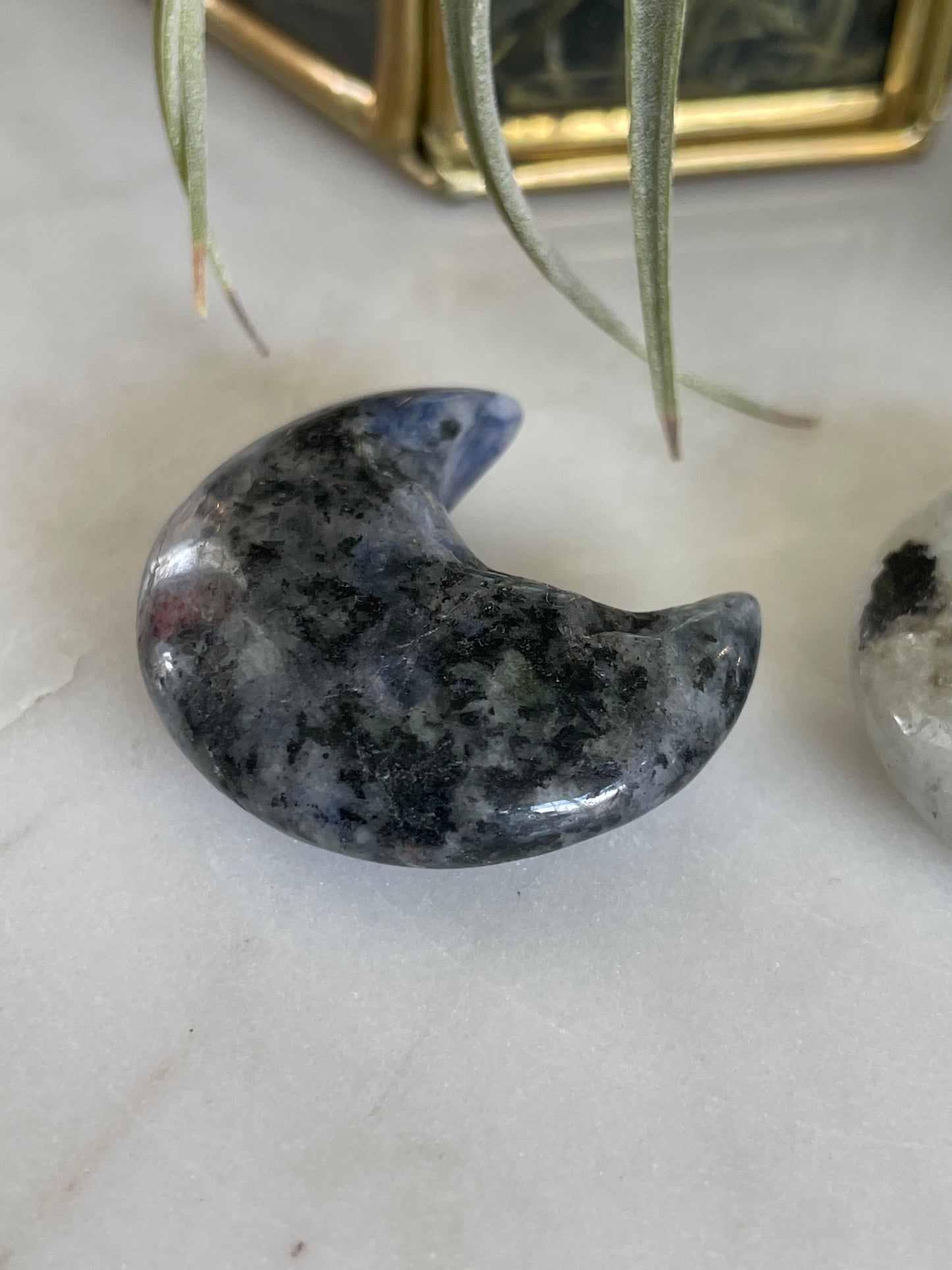 crystal moon carving crescent moon gift jasper labradorite