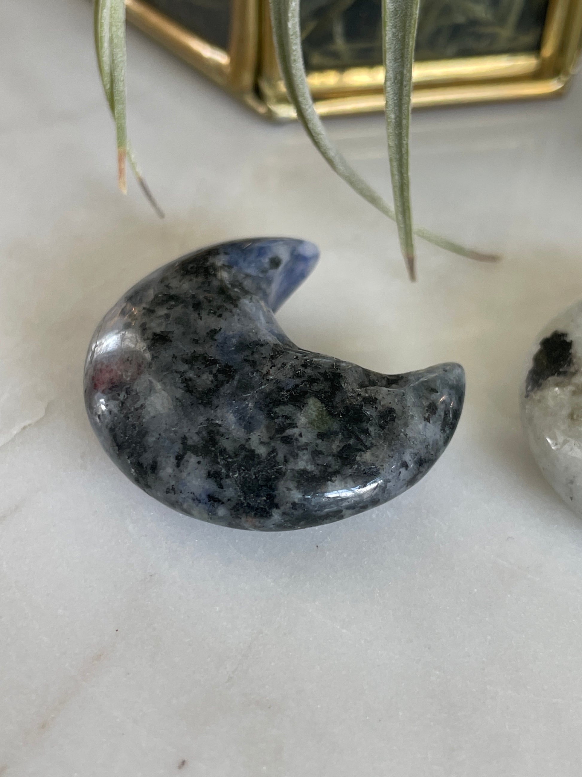 crystal moon carving crescent moon gift jasper labradorite