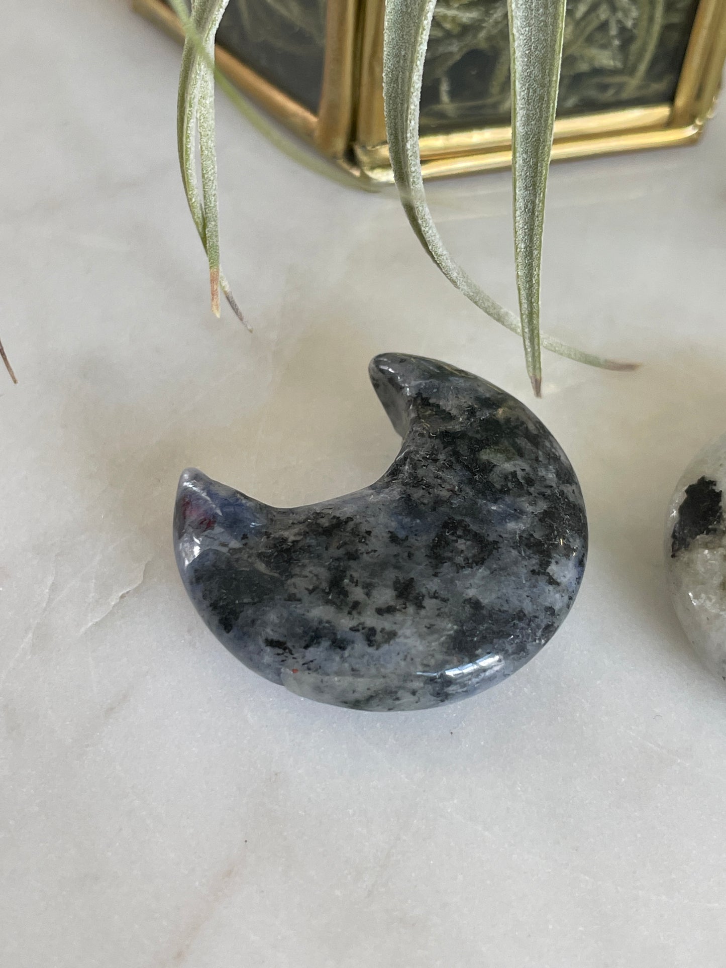 crystal moon carving crescent moon gift jasper labradorite