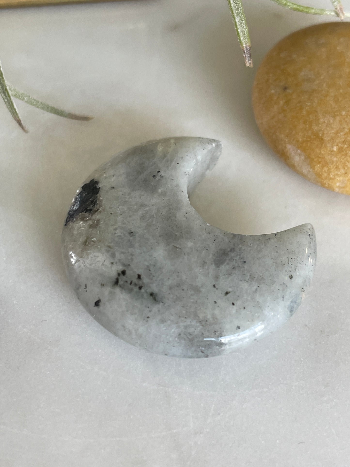 crystal moon carving crescent moon gift jasper labradorite
