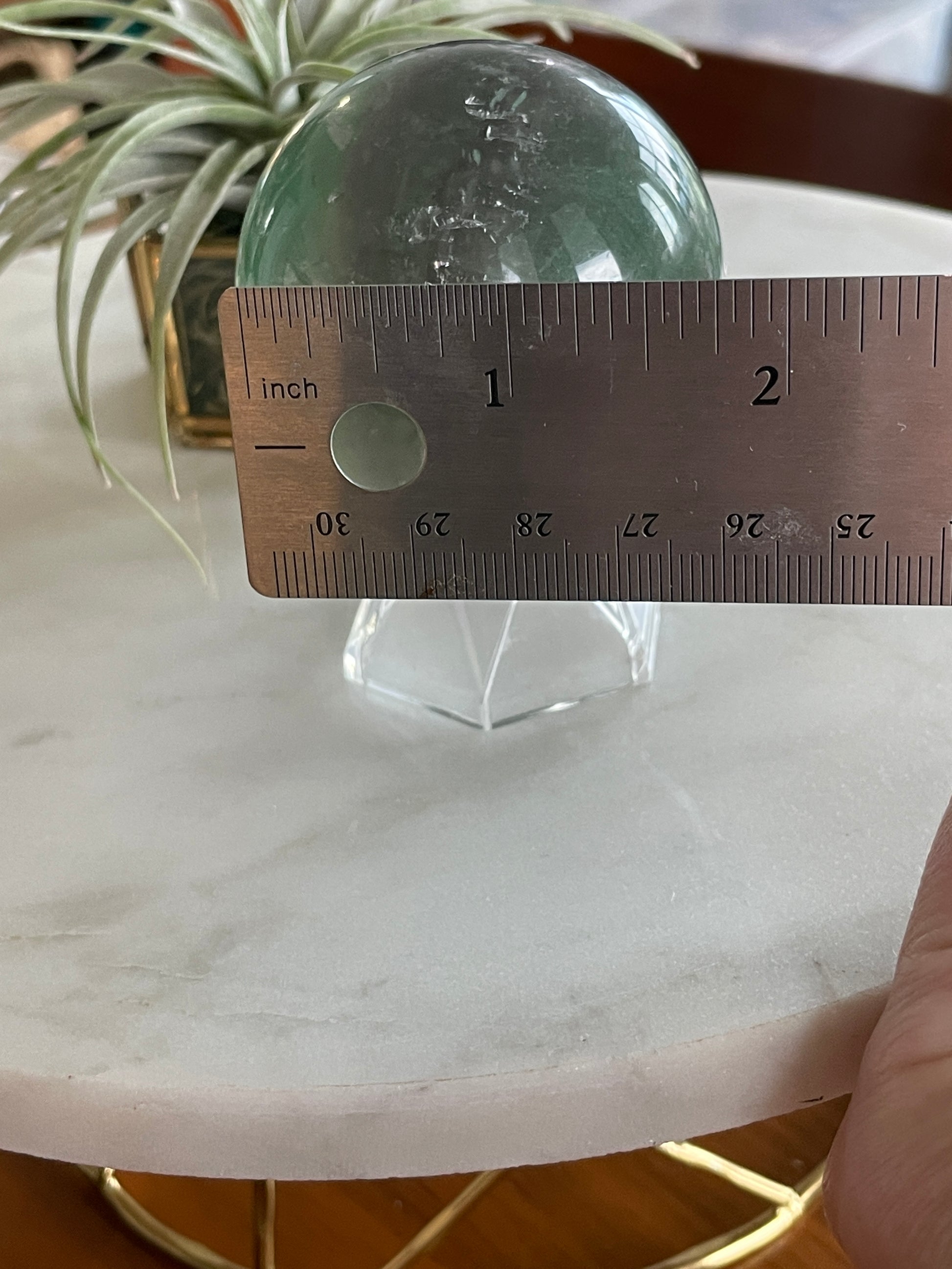 green fluorite crystal sphere natural home decor statement piece gift