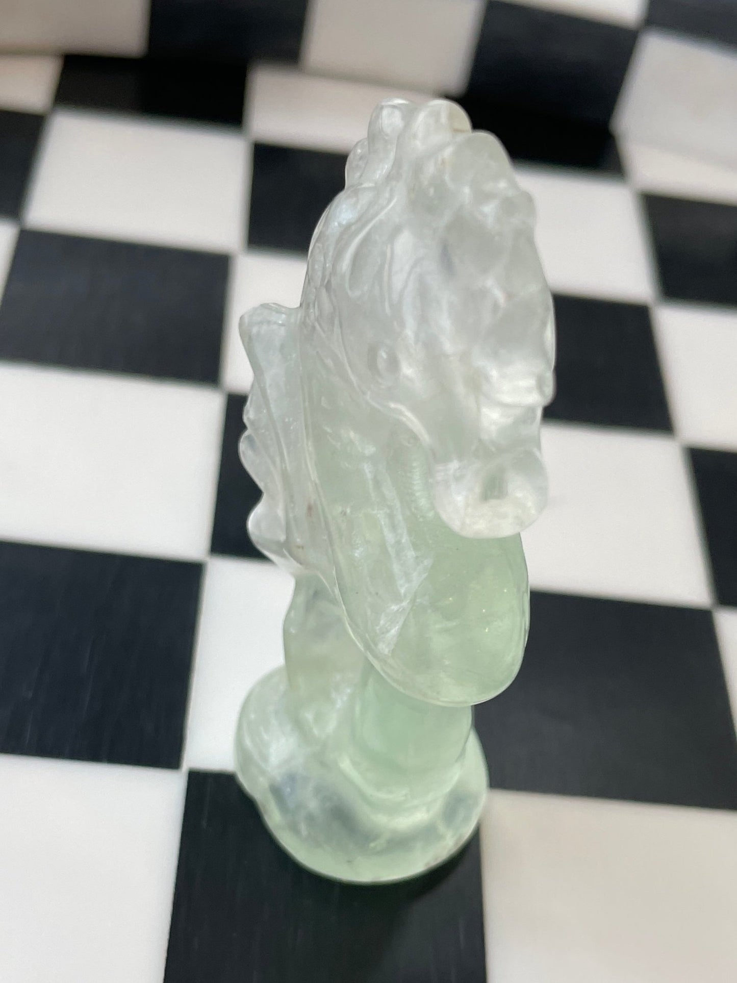 green fluorite seahorse crystal carving fluorite sea horse gift for ocean lover sea creature gift ocean aesthetic crystal polished fluorite carving