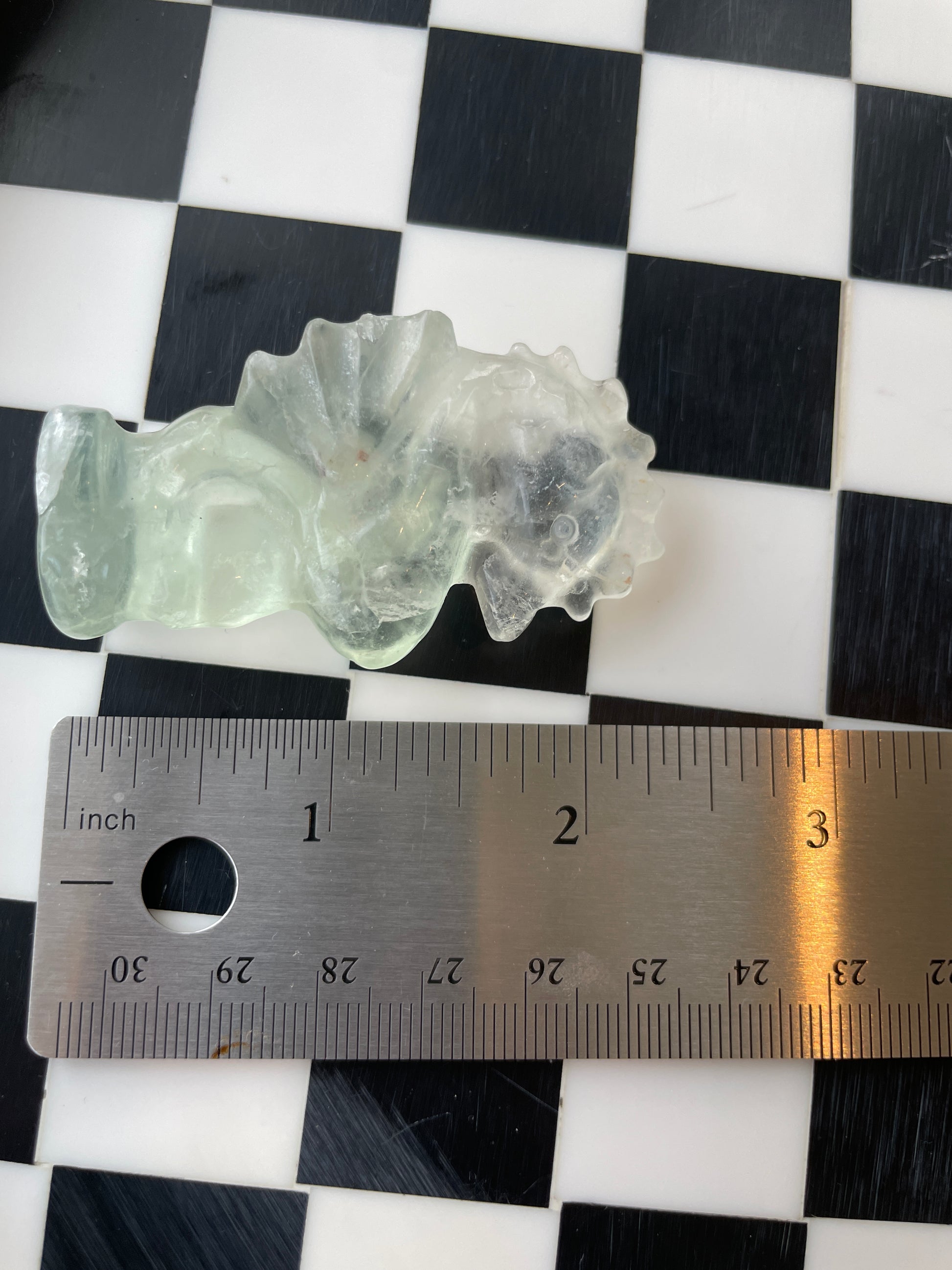 green fluorite seahorse crystal carving fluorite sea horse gift for ocean lover sea creature gift ocean aesthetic crystal polished fluorite carving