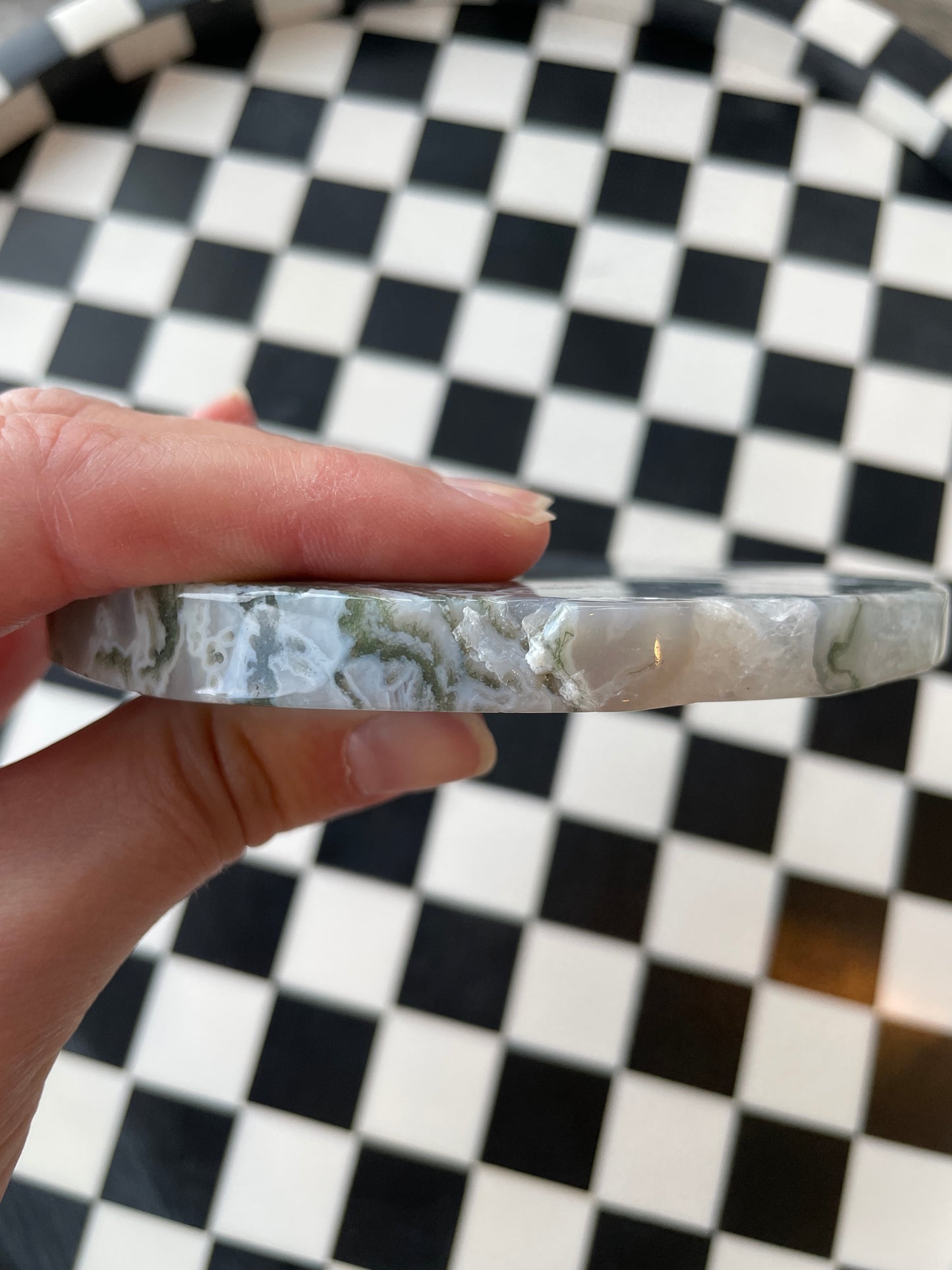 Druzy Agate Moss Agate Crystal Disc Natural Agate Crystal Decor Healing Crystal Meditation Tool Home Decor Crystal Display Spiritual Gift