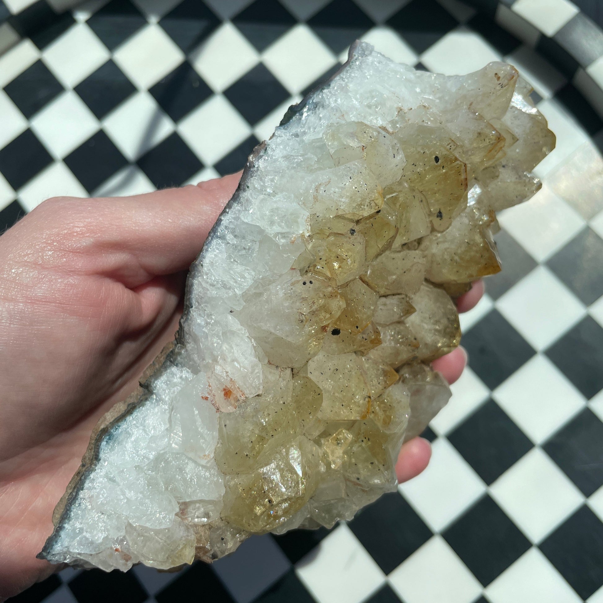 citrine raw crystal specimen natural home decor statement piece altar figurine spiritual gift healing stone rock mineral gem orange gold gray white clear