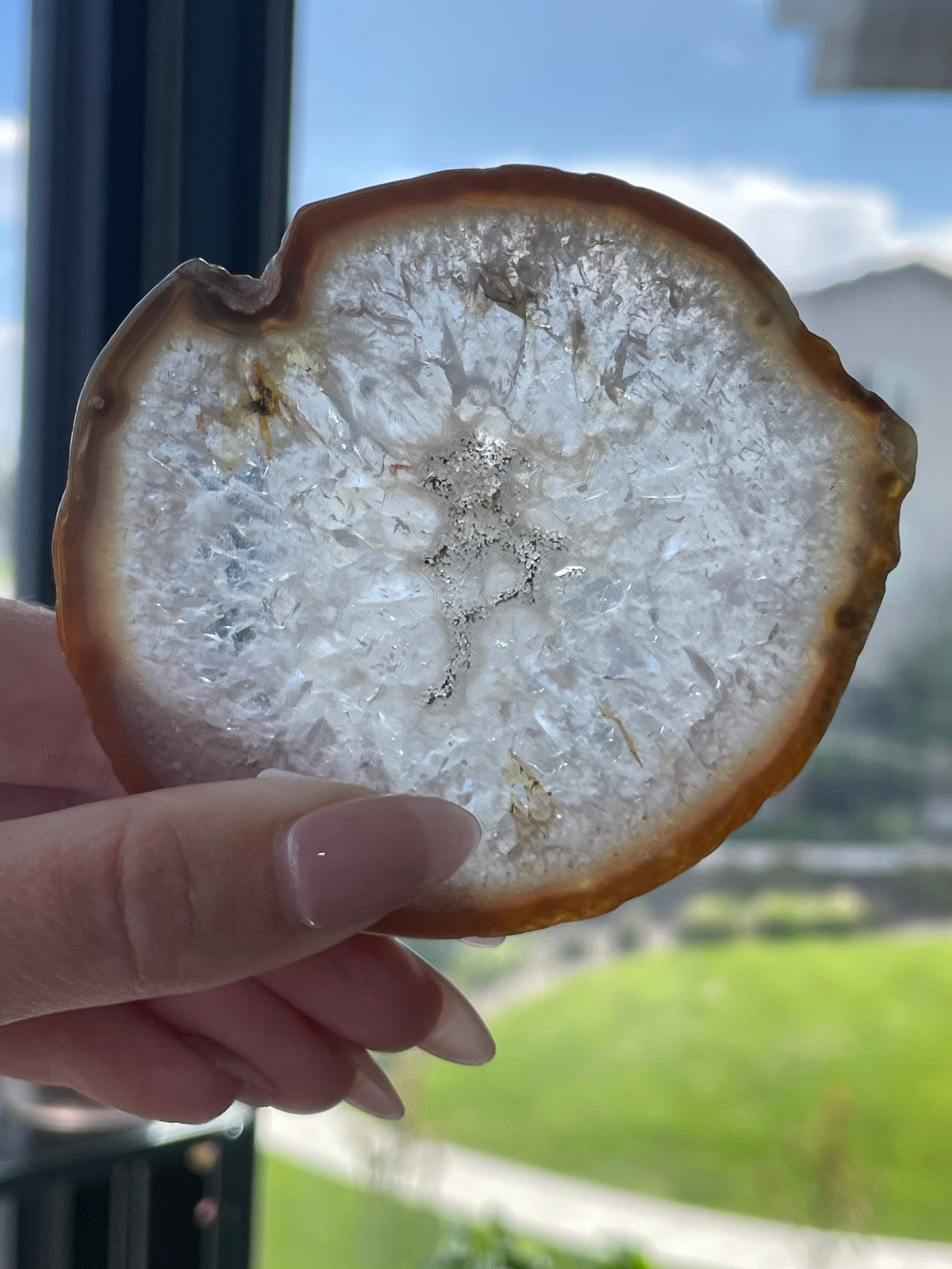 agate slab slice crystal gift statement piece natural home decor