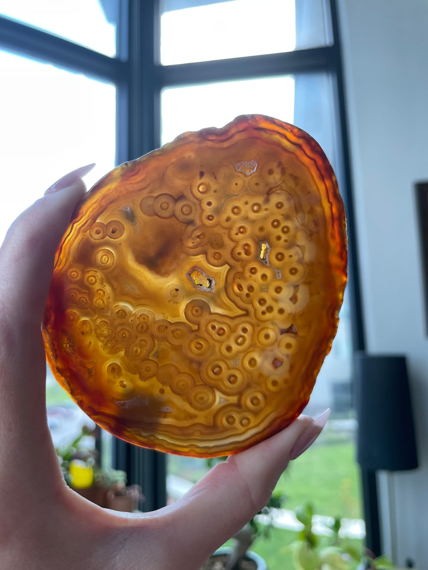 agate slab slice crystal gift statement piece natural home decor
