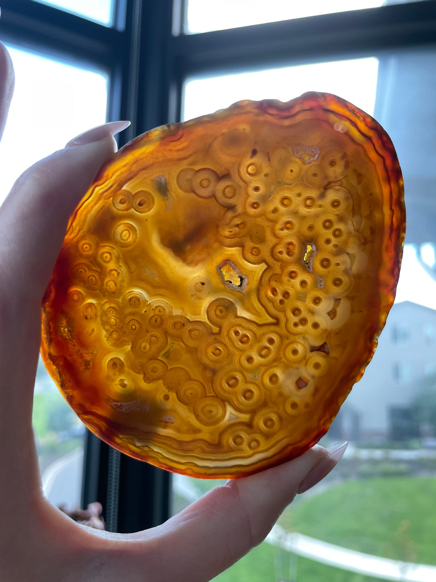agate slab slice crystal gift statement piece natural home decor