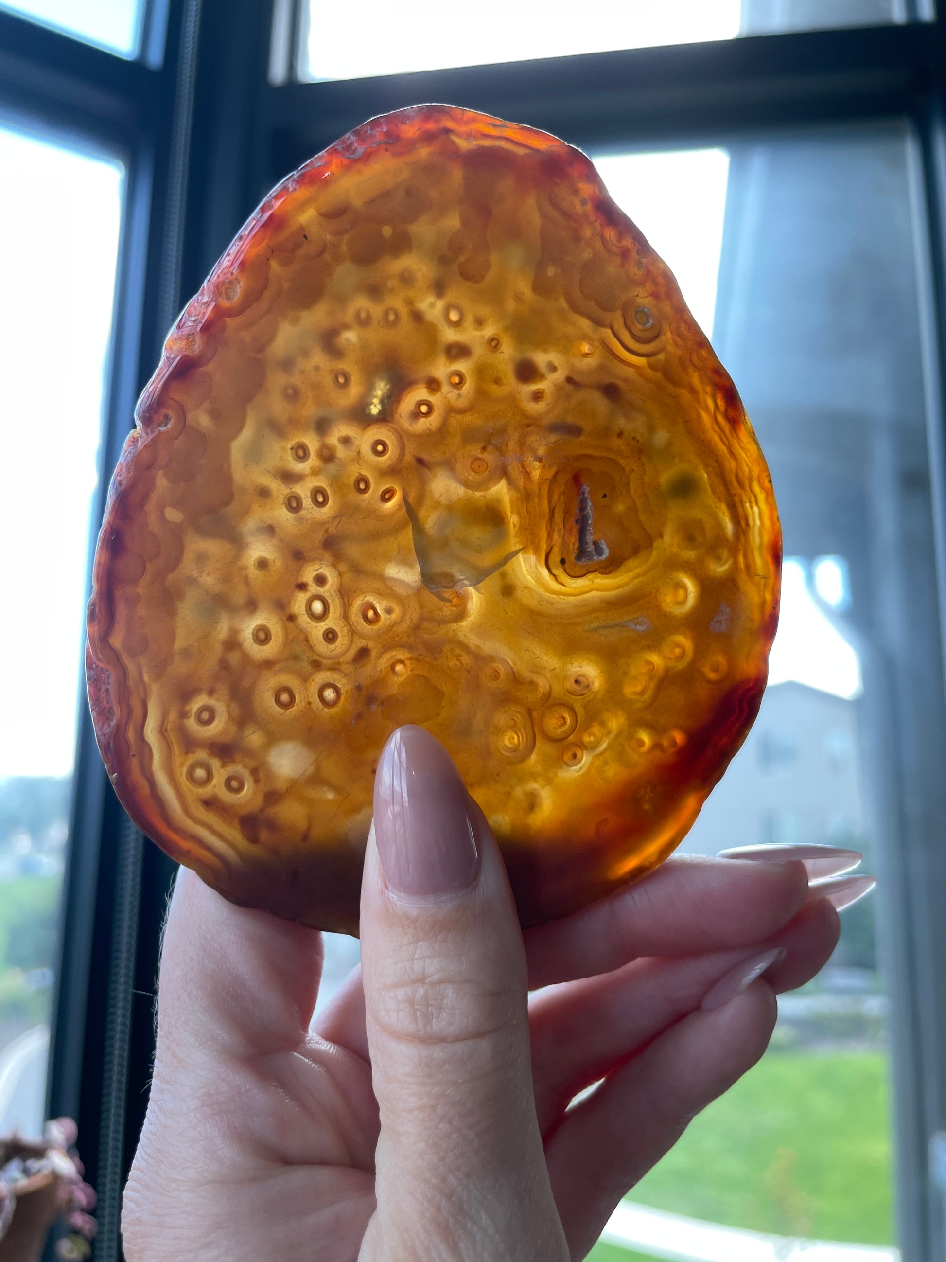agate slab slice crystal gift statement piece natural home decor