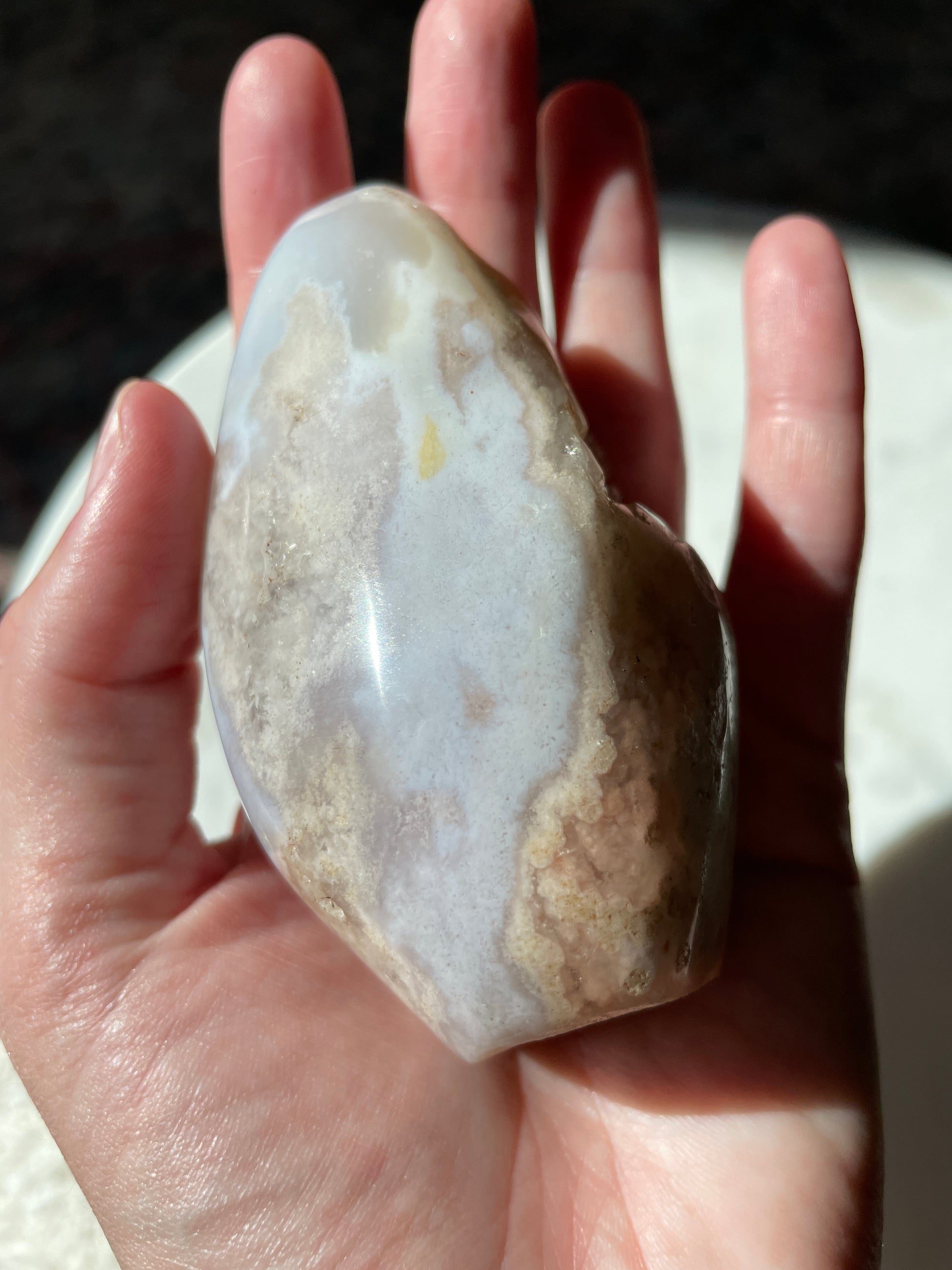 blue cherry flower agate crystal mountain gem stone carving druzy agate altar piece natural home decor statement piece