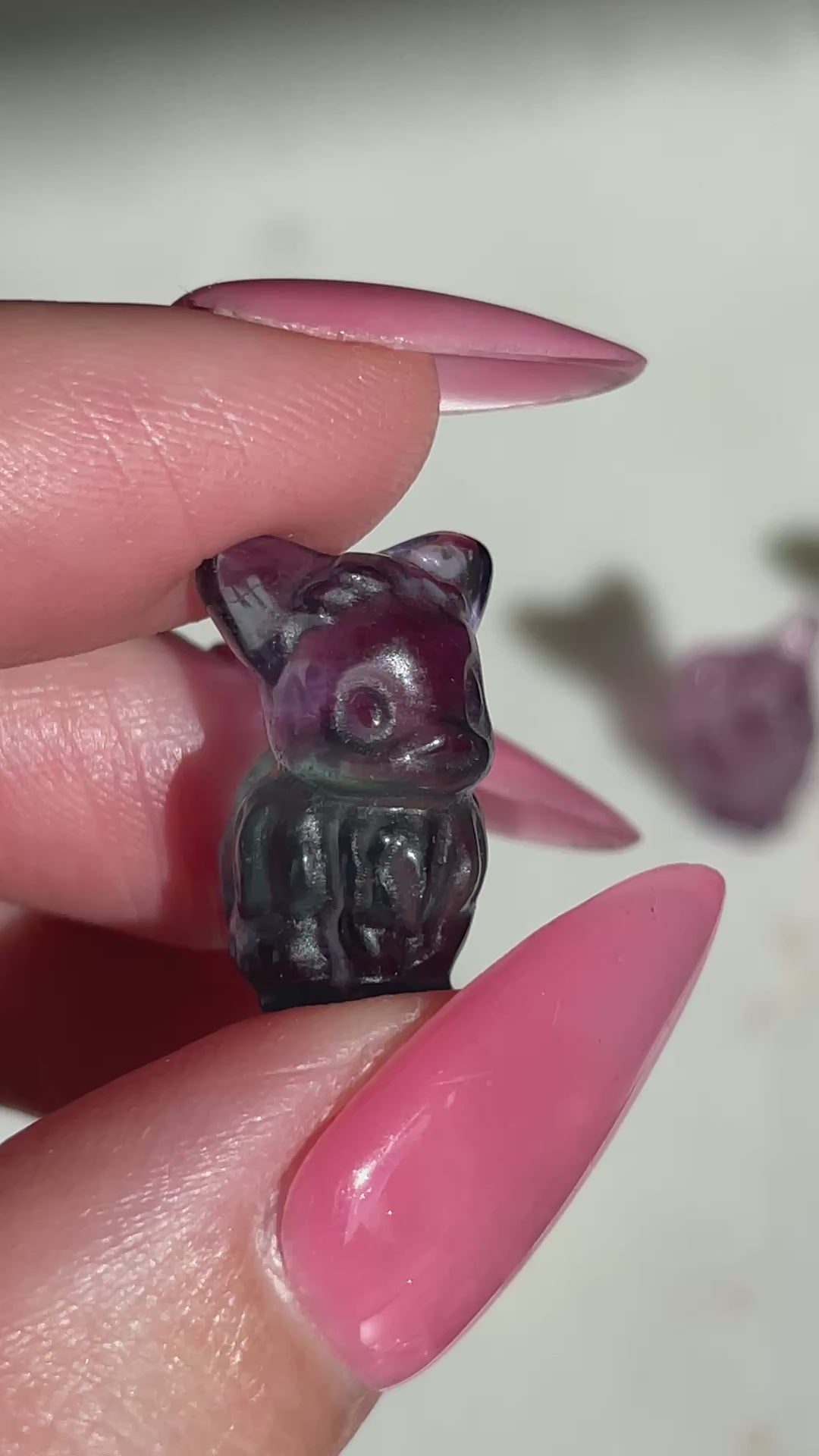 Pokémon figurine Evee carving fluorite tiny crystal evee fluorite display collectible pokemon natural crystal rainbow fluorite multicolor Pokemon decor evee stocking stuffer pokemon gift