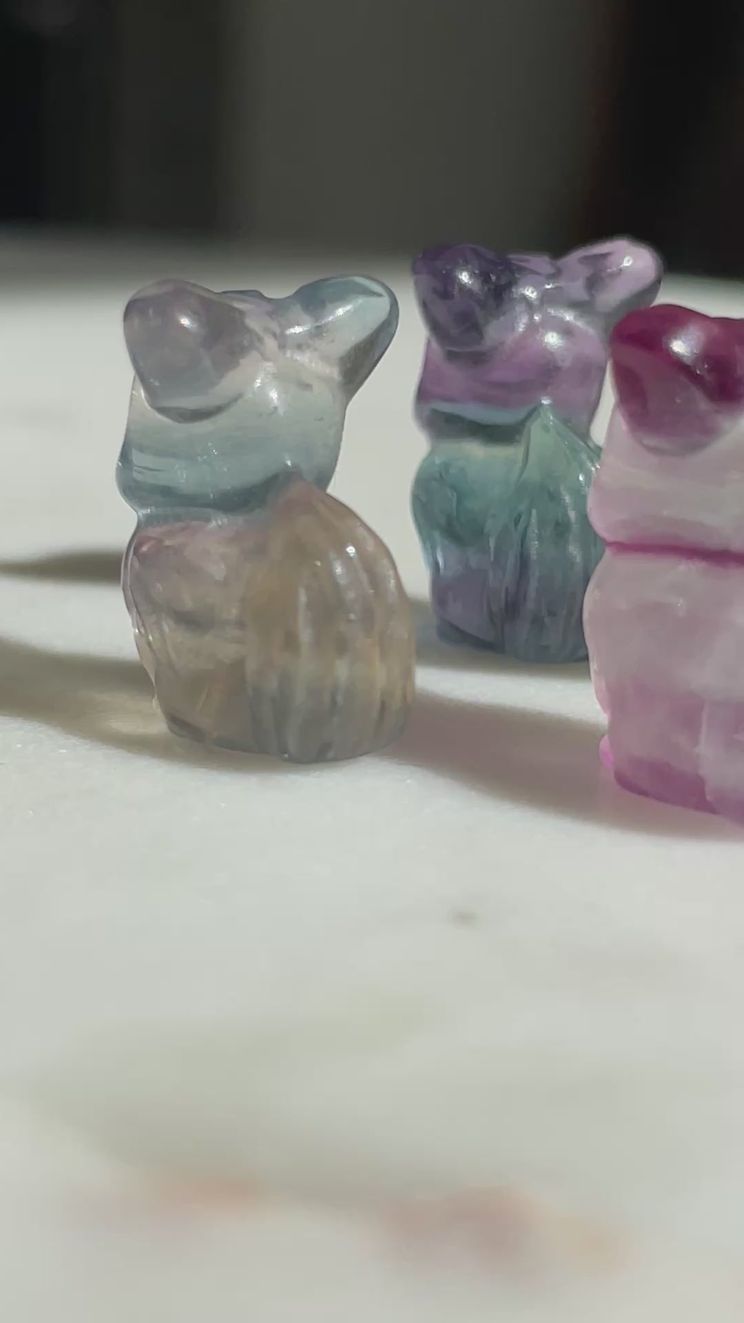 Pokémon figurine Evee carving fluorite tiny crystal evee fluorite display collectible pokemon natural crystal rainbow fluorite multicolor Pokemon decor evee stocking stuffer pokemon gift